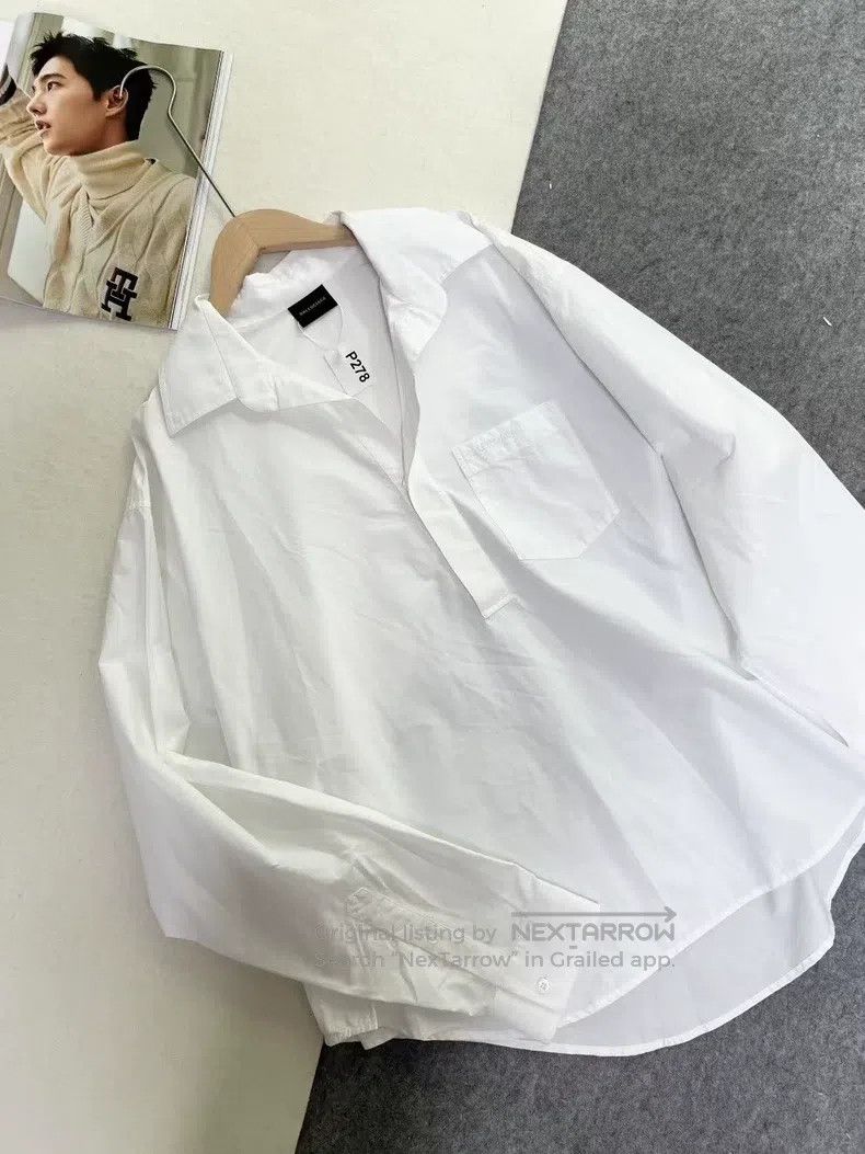 Balenciaga Balenciaga Small Logo Long Sleeve Solid Shirt Size XXS / US 00 / IT 34 - 2 Thumbnail