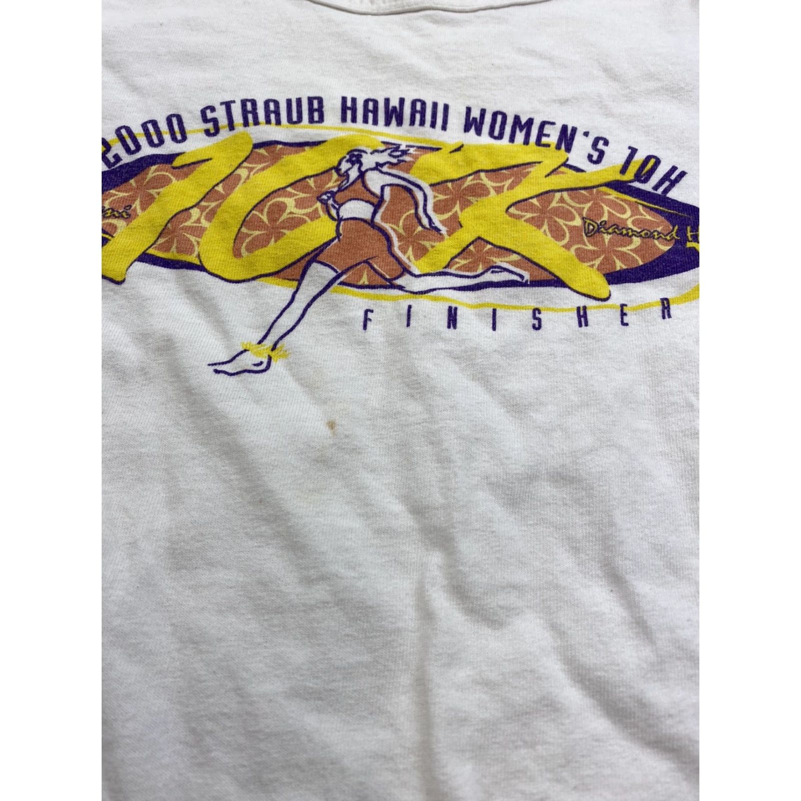 Anvil VINTAGE Straub Hawaii 10k T Shirt Womens M White 2000 Activewear Crew Neck Basic T-Shirt Women Mens Size M / US 6-8 / IT 42-44 - 6 Thumbnail