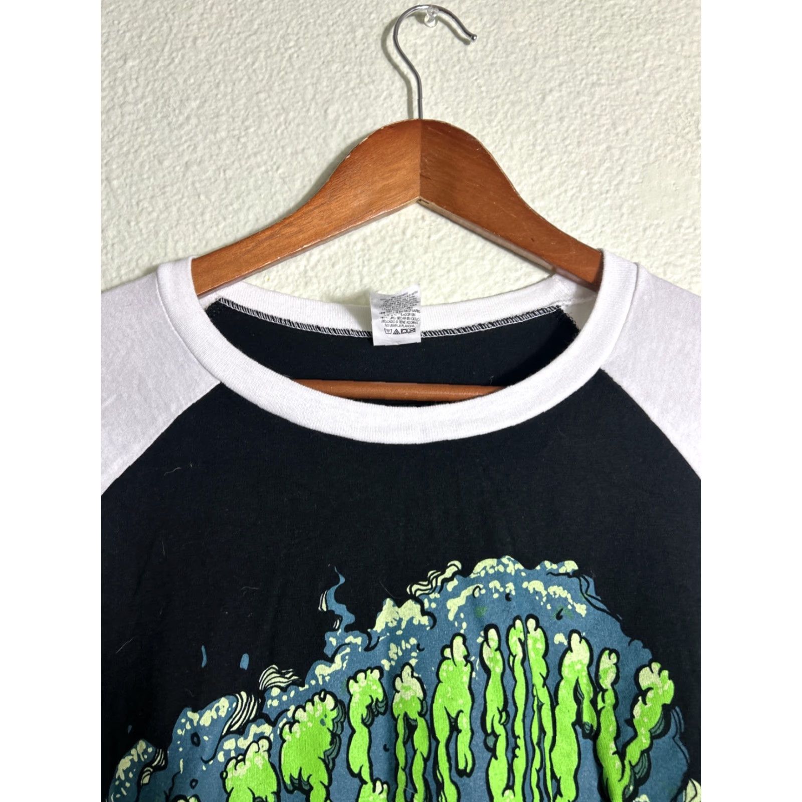 Vintage VINTAGE Aftershock 2024 Baseball T Shirt Graphics Skeleton Black White XL Size US XL / EU 56 / 4 - 3 Thumbnail