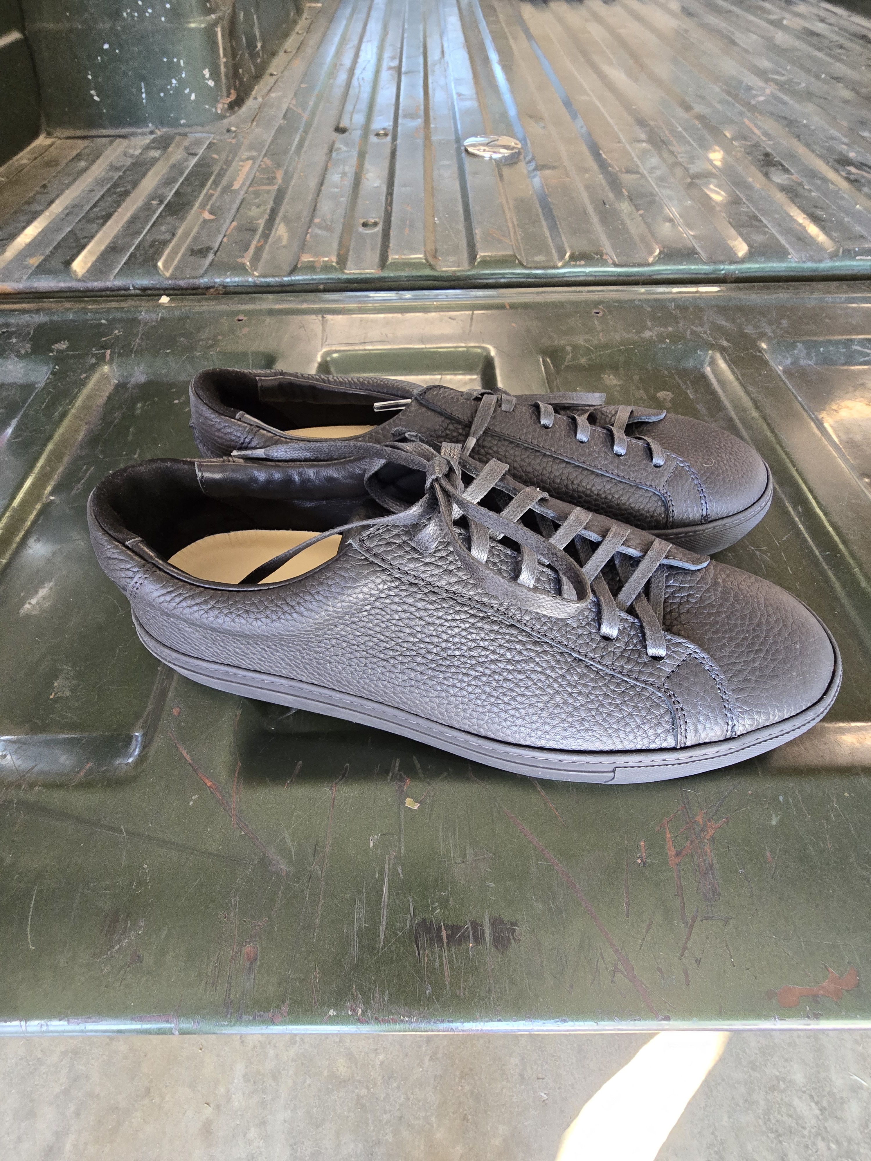 Opie Way Black Men's Size 12 Leather Sneakers