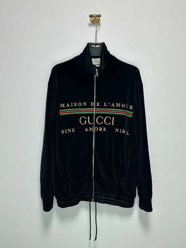 Gucci Gucci Black Velvet Logo Embroidery Jacket-yf Size US M / EU 48-50 / 2 - 1 Thumbnail