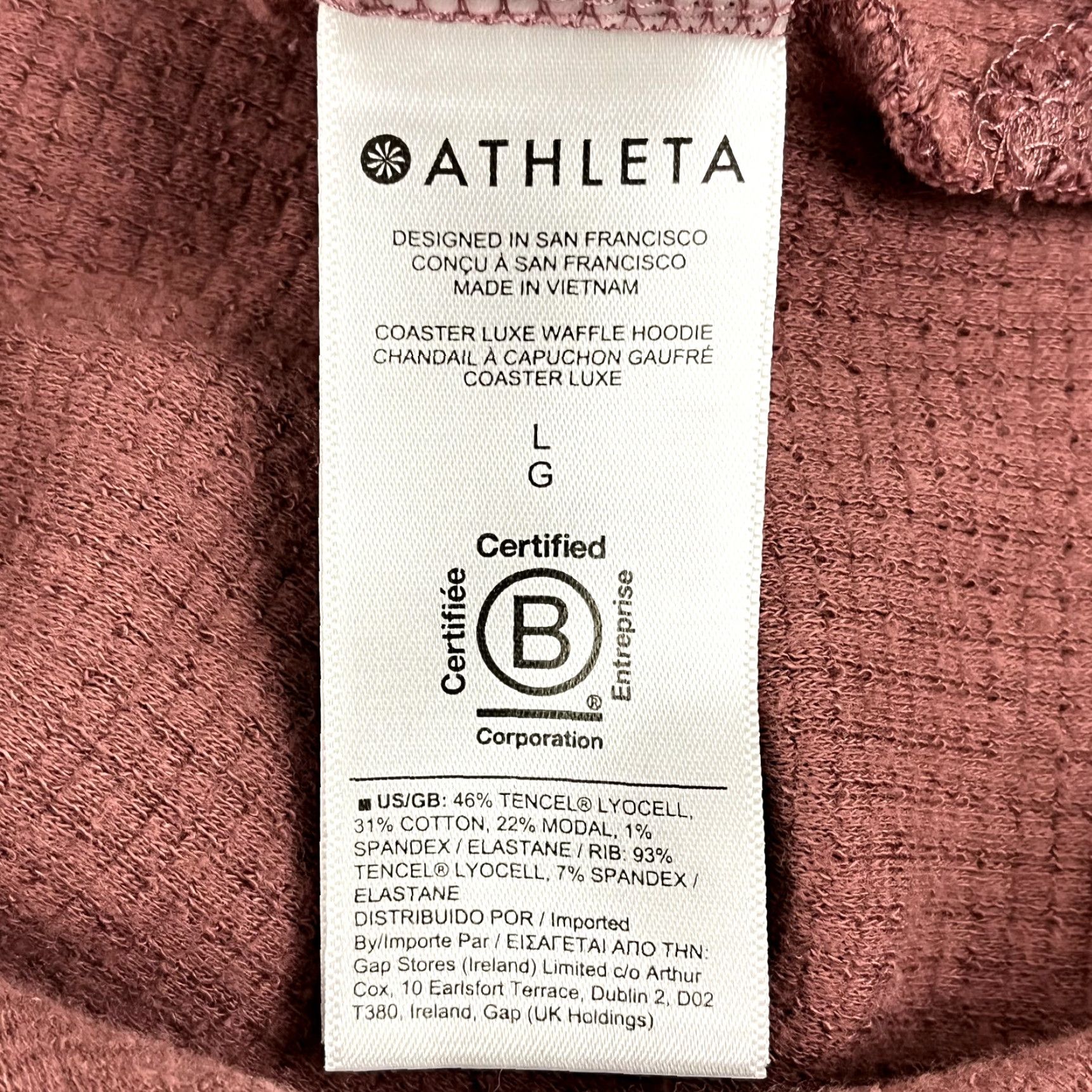 Athleta ATHLETA Jacket Womens Large Washed Pink Coaster Luxe Waffle Hoodie Pullover Gym Jacket Size L / US 10 / IT 46 - 3 Thumbnail
