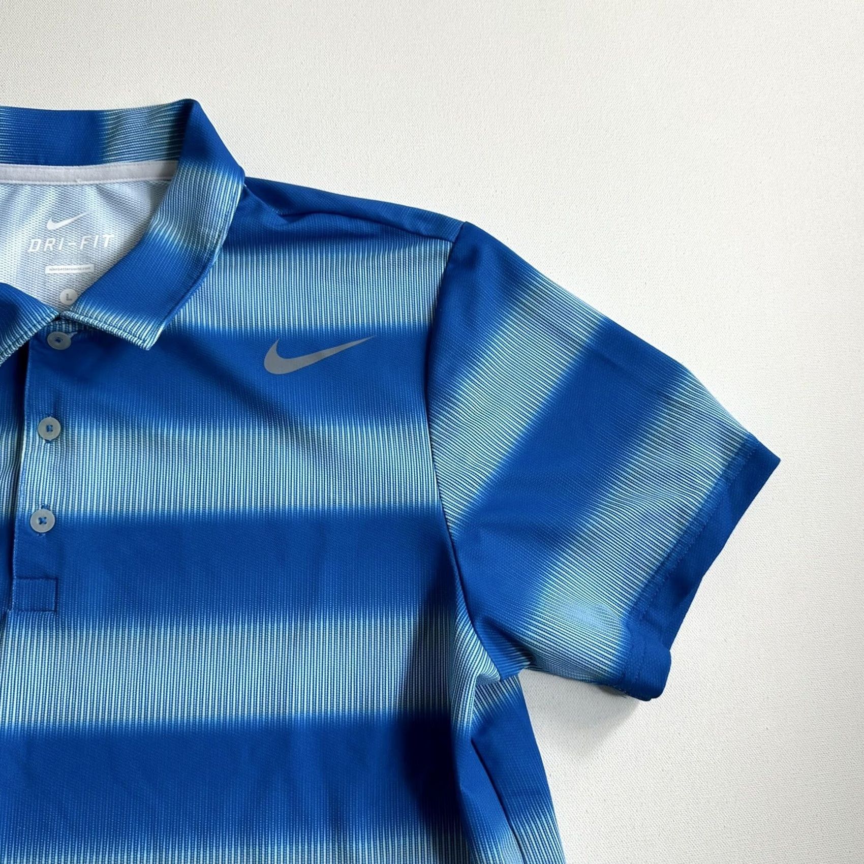 Nike Nike Polo Shirt Golf Stretch Dri Fit Button Mens Size Medium Blue Striped Active Size US L / EU 52-54 / 3 - 3 Thumbnail