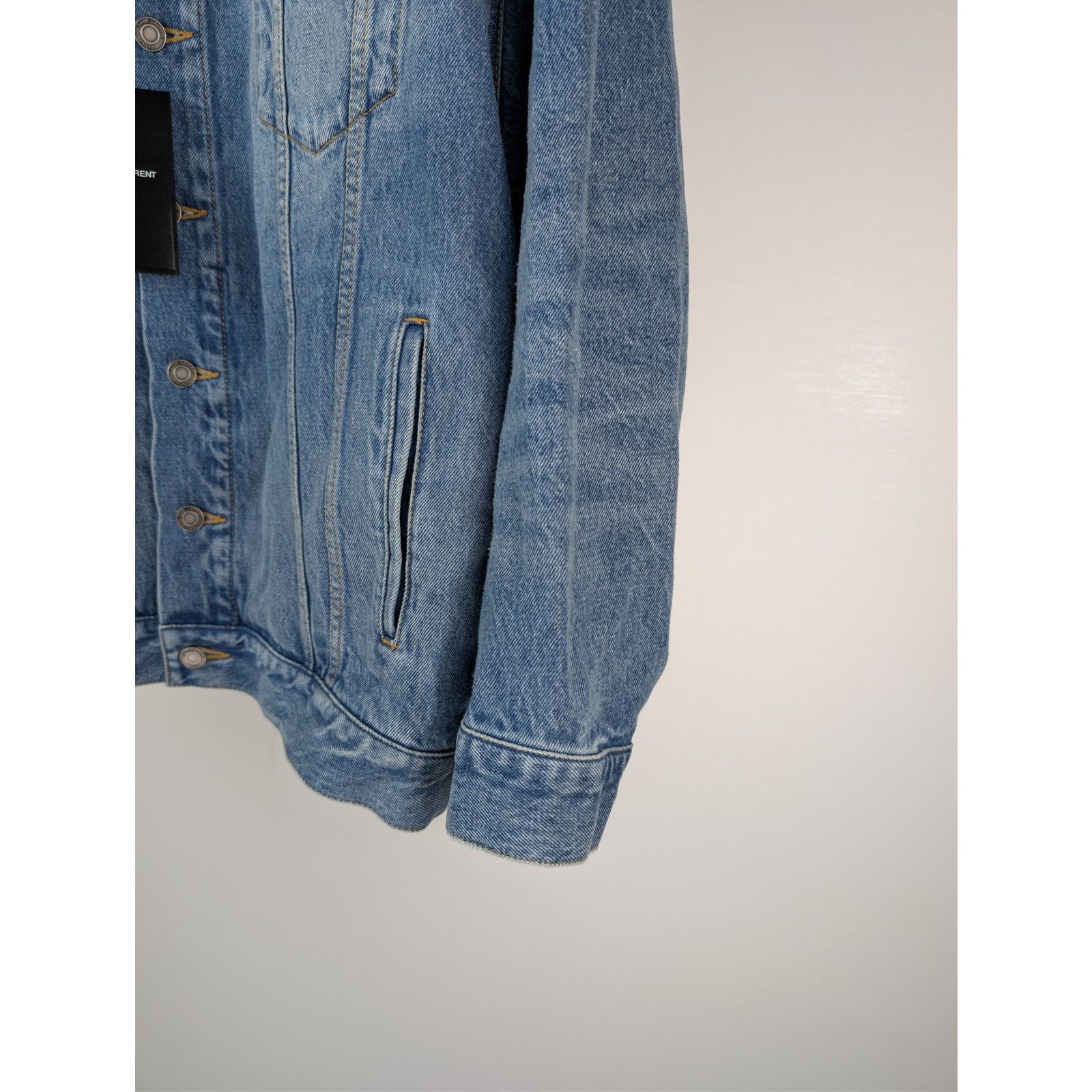 Saint Laurent Paris o1rshd1 Egg Shape Denim Jacket in Plain Lake Medium Blue Size US S / EU 44-46 / 1 - 5 Thumbnail