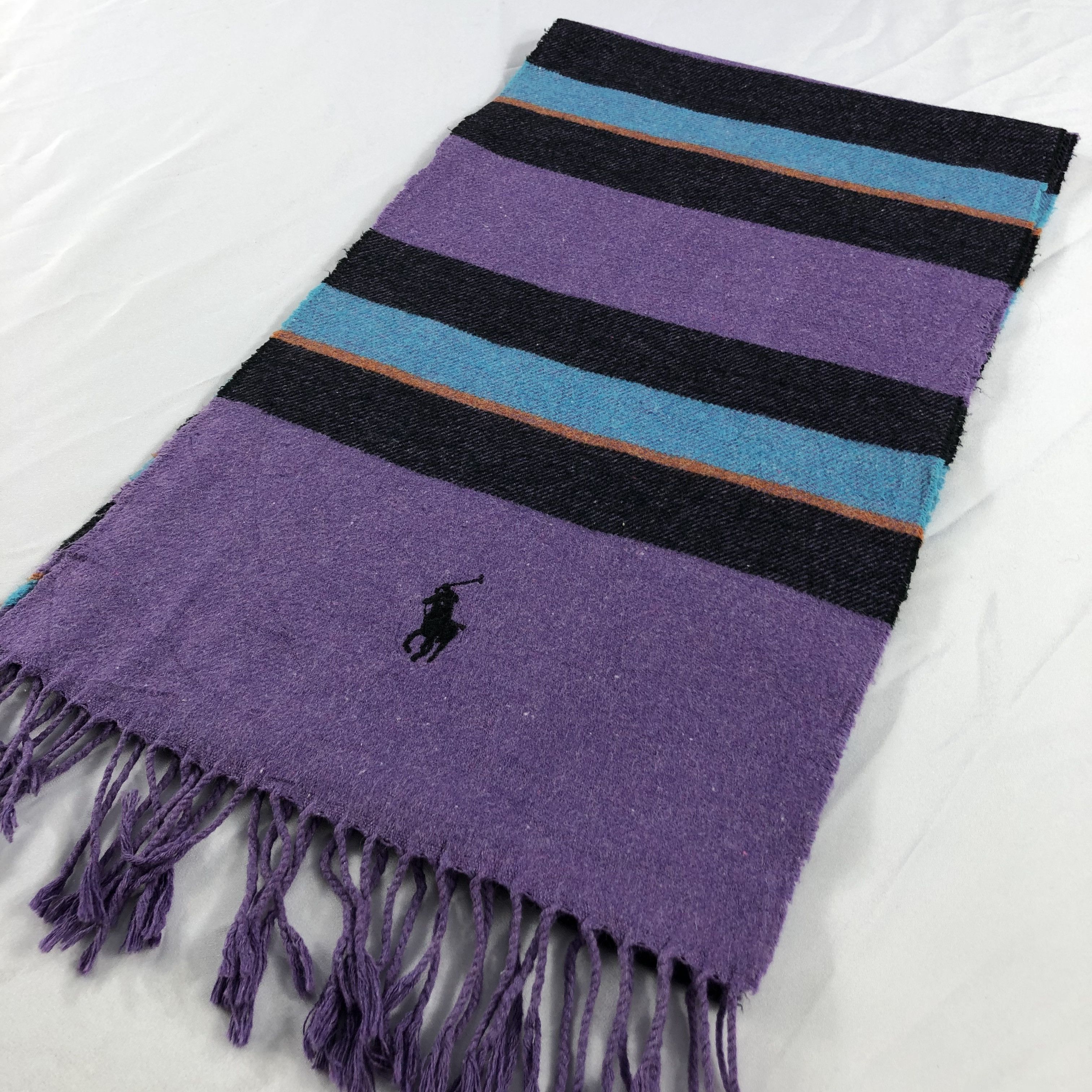 Polo Ralph Lauren Polo Ralph Lauren Striped Cotton Muffler Scarf V910 Size ONE SIZE - 3 Thumbnail