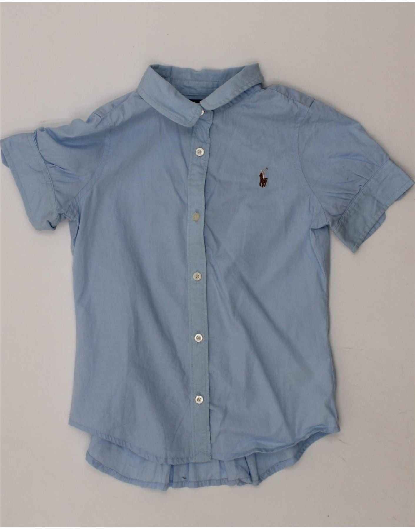 Ralph Lauren Girls Short Sleeve Shirt 3-4 Years Blue Cotton Size XXS / US 00 / IT 34 - 1 Thumbnail