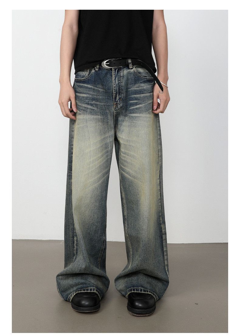 Japanese Brand Men's Washed Distressed Loose Straight Vintage Jeans Size US 32 / EU 48 - 1 Thumbnail