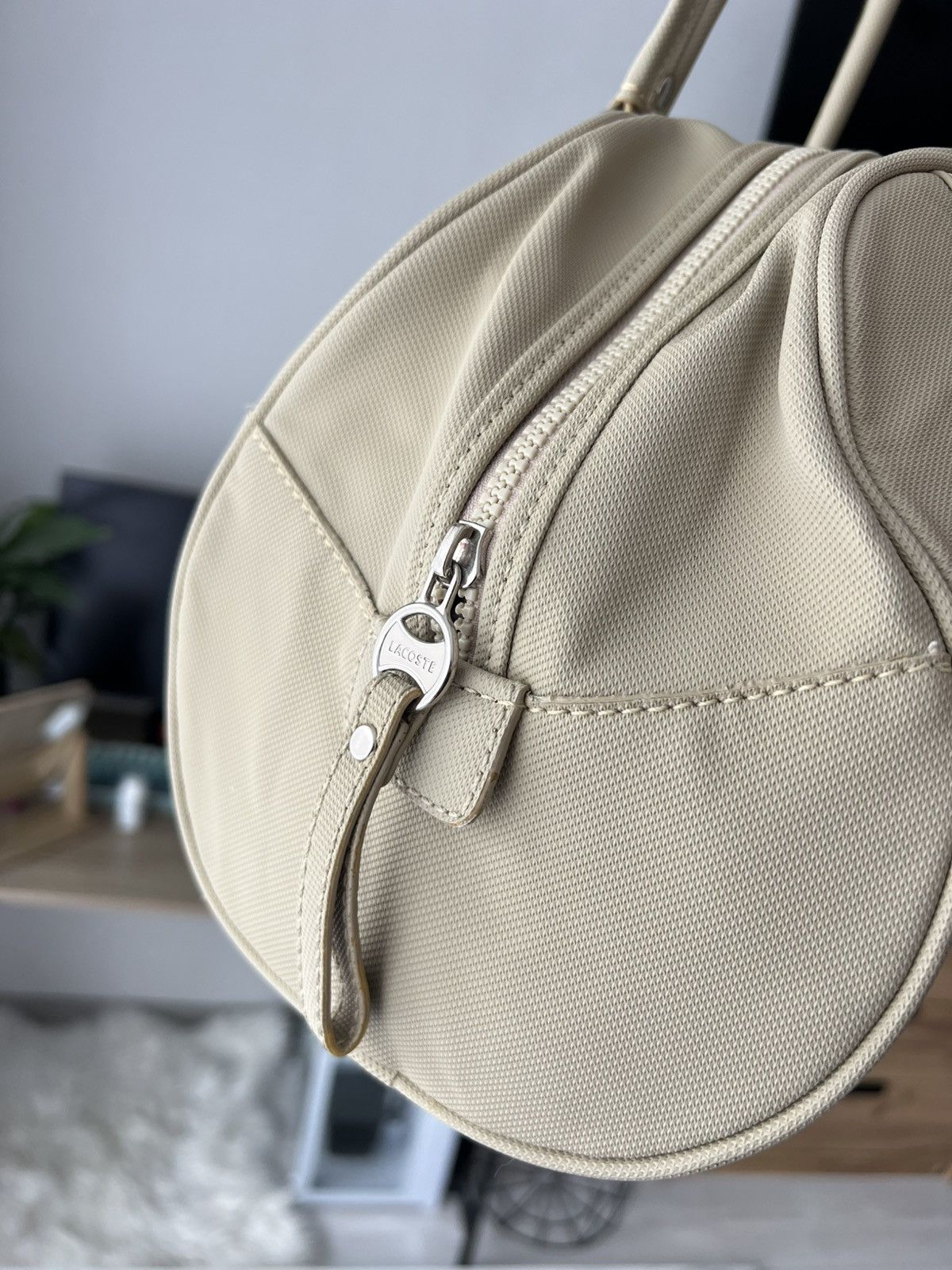 Lacoste 🐊Y2K Lacoste Vintage Bowling Bag Beige Green Croc 2000s Size ONE SIZE - 9 Thumbnail