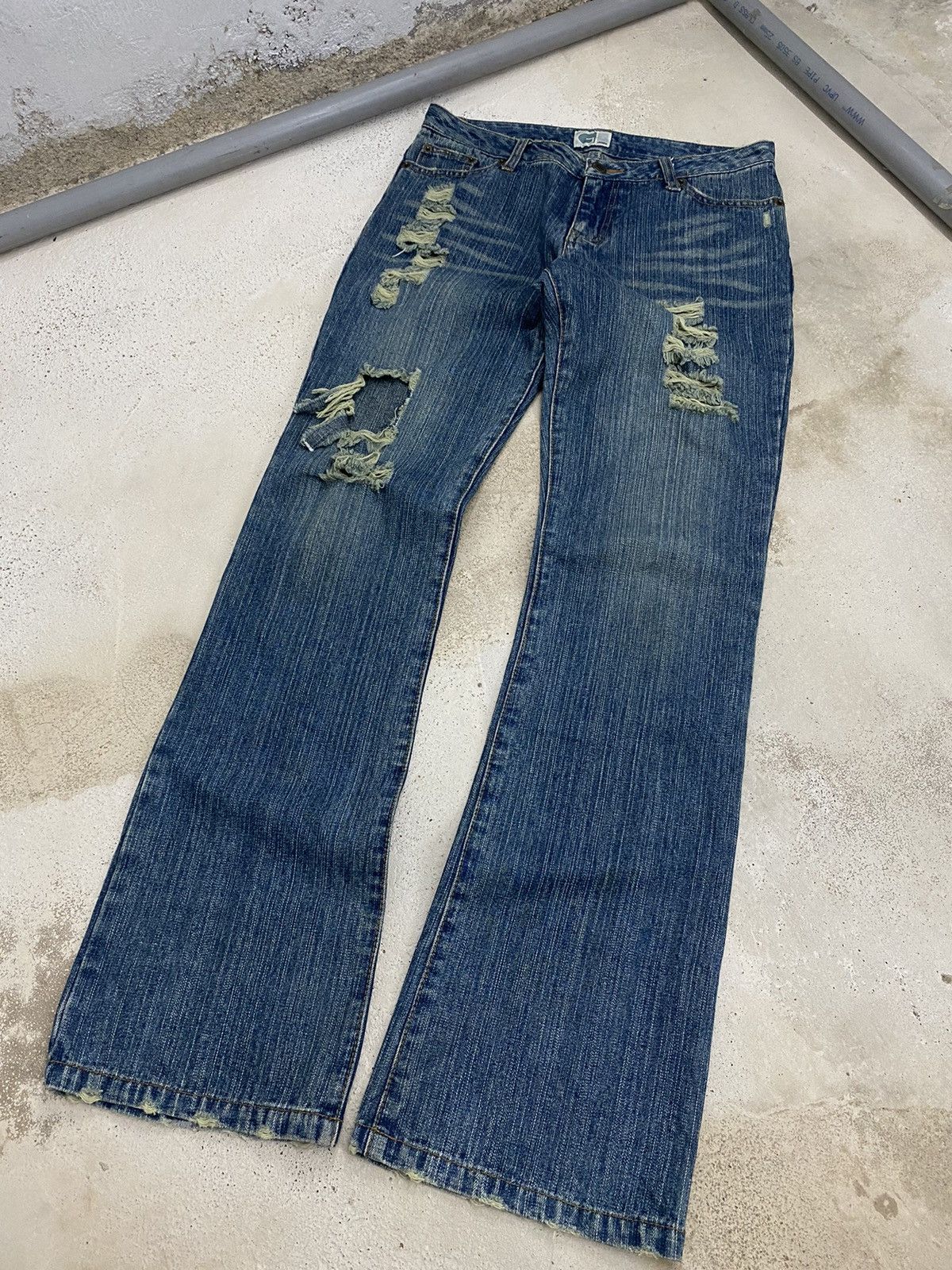 Gf Jean Japan Distressed Denim Blue Way Clawn Marks
