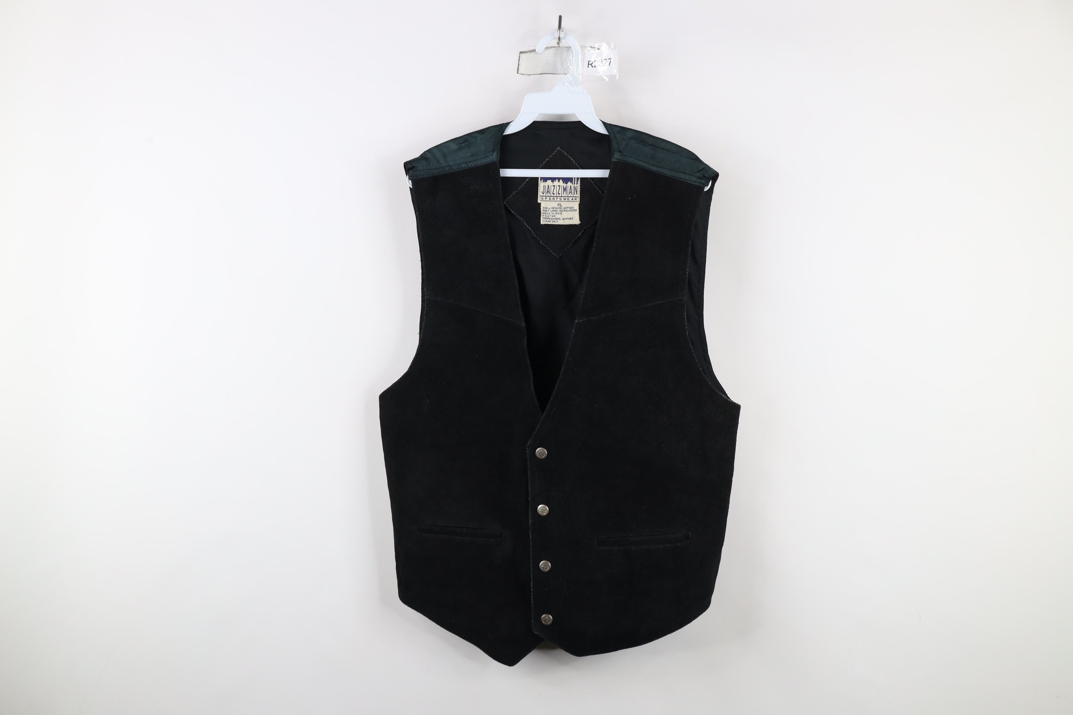 Vintage Vintage 90s Streetwear Buckle Back Suede Leather Vest Jacket Size US XL / EU 56 / 4 - 1 Thumbnail