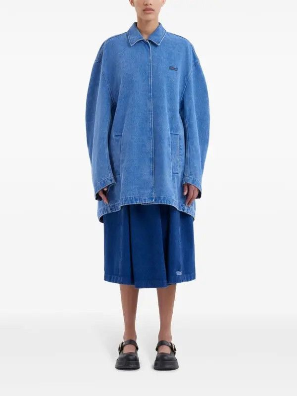Marni o1w1db11125 Logo-Appliqué Denim Jacket in Blue Size XL / US 12-14 / IT 48-50 - 5 Thumbnail