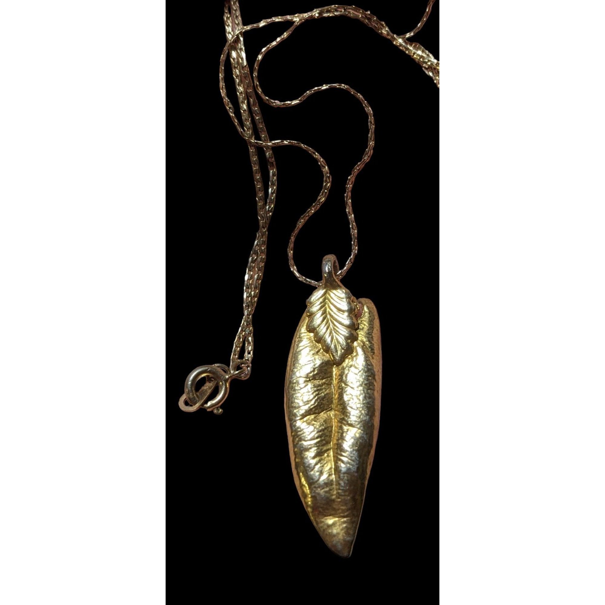 Other Vintage Gold Electroplated Natural Leaf Necklace Size ONE SIZE - 1 Thumbnail