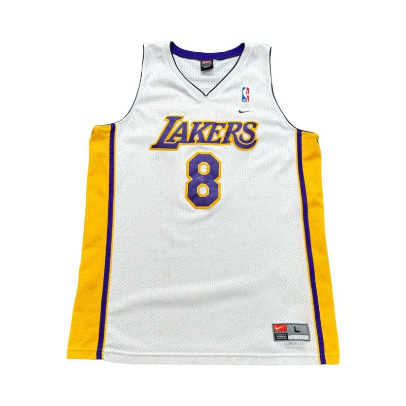 image of Vintage Nike La Lakers Kobe Size L in White/Yellow, Men's