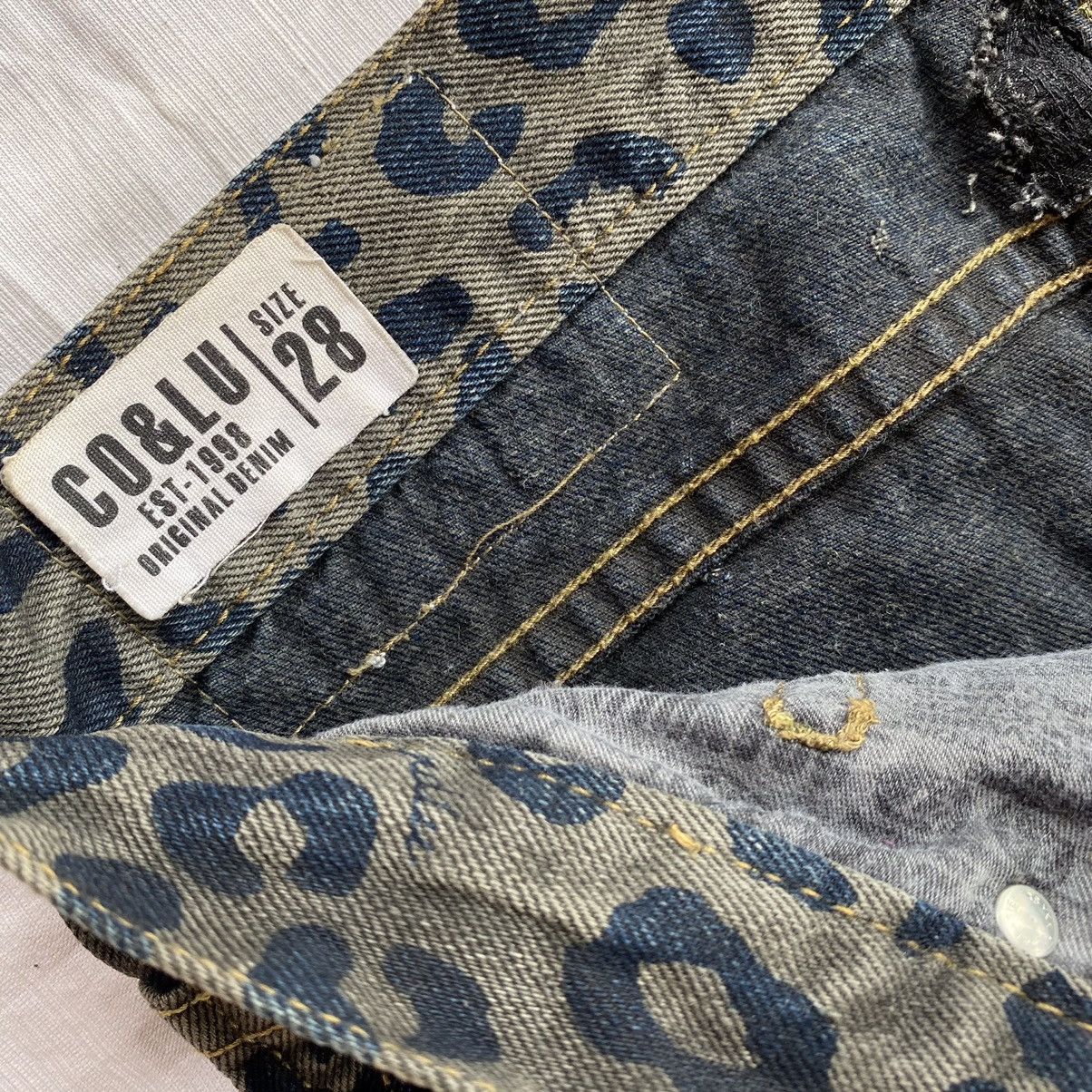Hysteric Glamour × Japanese Brand Co&Lu Leopard Print Washed Denim Pants Size US 28 / EU 44 - 8 Thumbnail