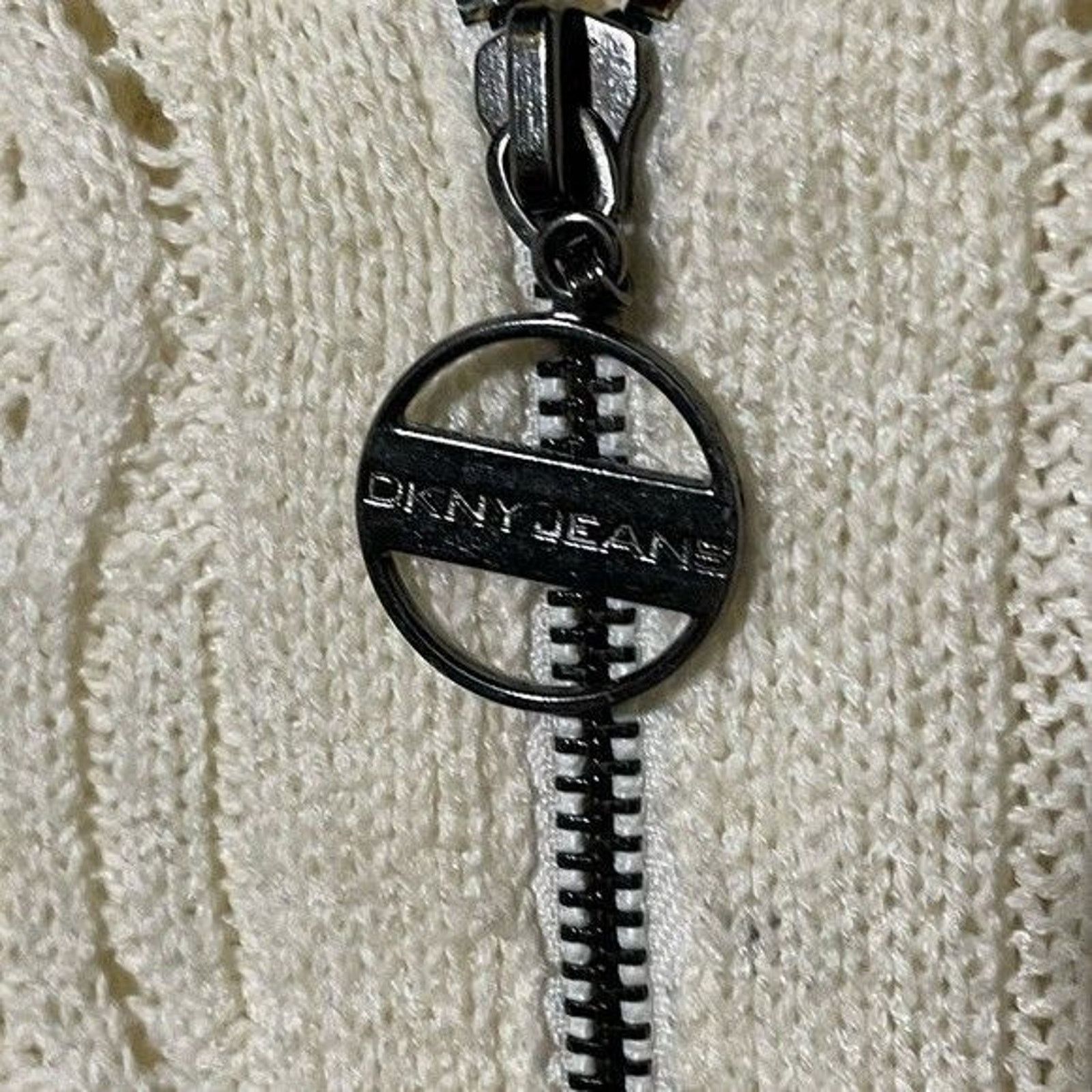 DKNY DKNY Womens Knit Open Knit Zip Cardigan Size XS 3/4 Sleeve Size XS / US 0-2 / IT 36-38 - 3 Thumbnail
