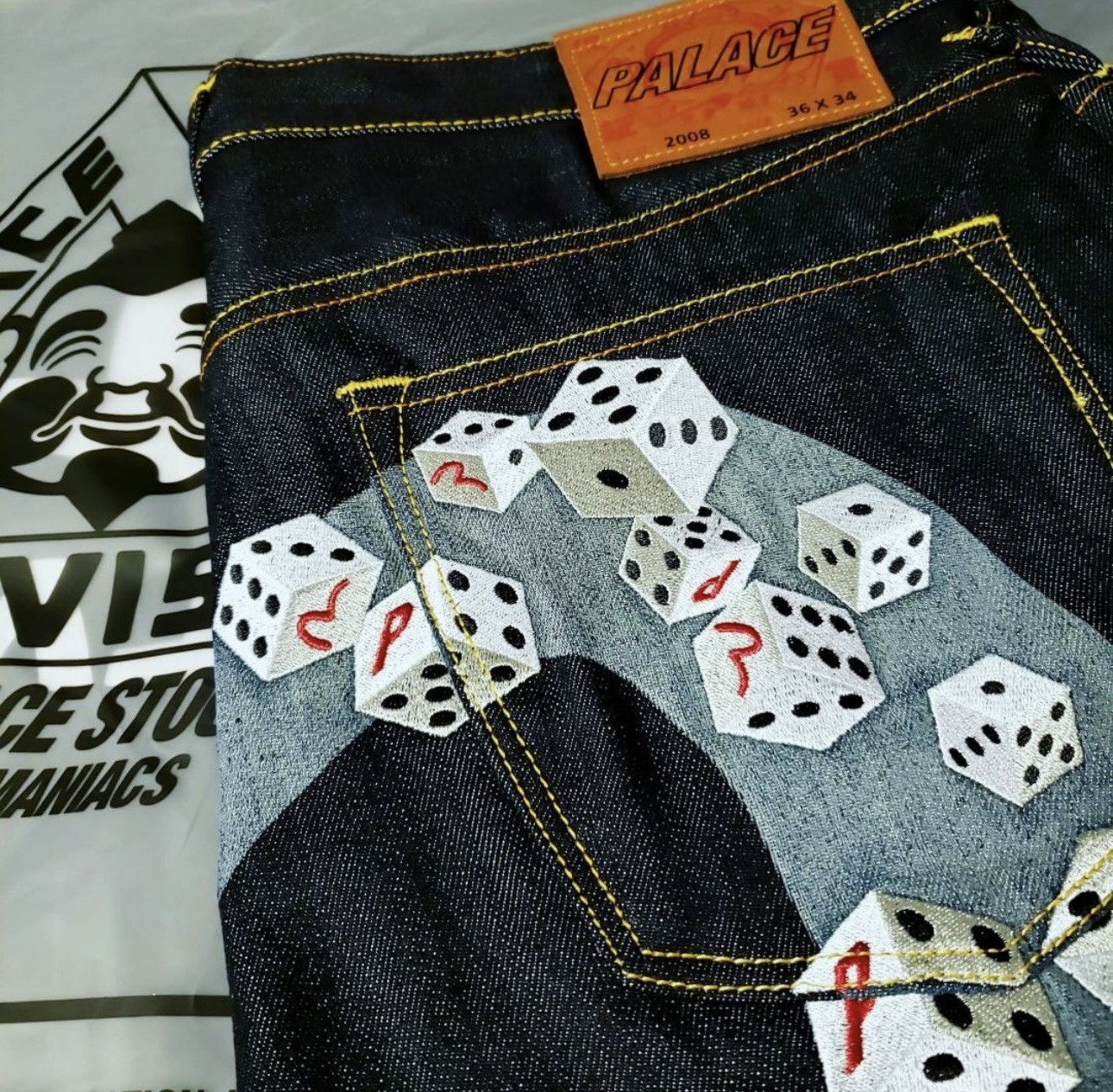 Evisu × Palace PALACE EVISU DICE DENIM JEAN RAW collab Size US 36 / EU 52 - 4 Thumbnail