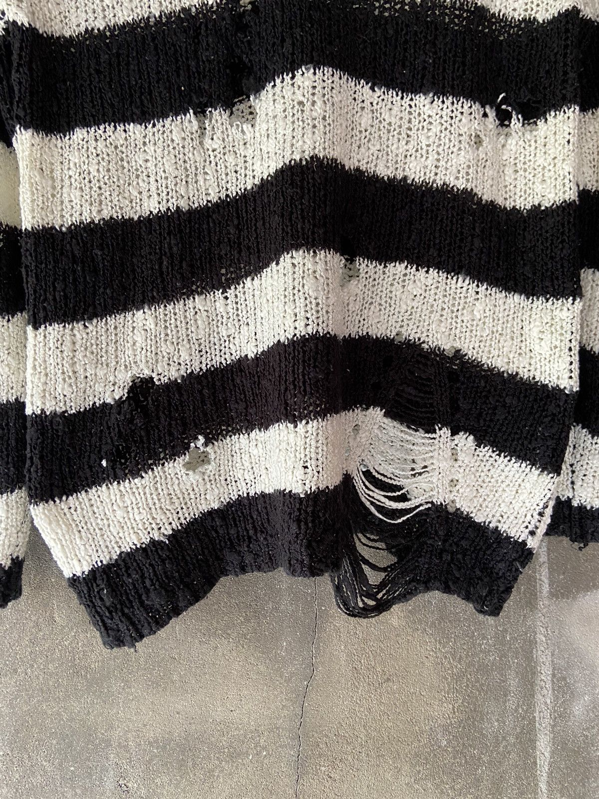Isamu Katayama Backlash JAPANESE PUNK STRIPED DISTRESSED KNIT Size US S / EU 44-46 / 1 - 7 Thumbnail
