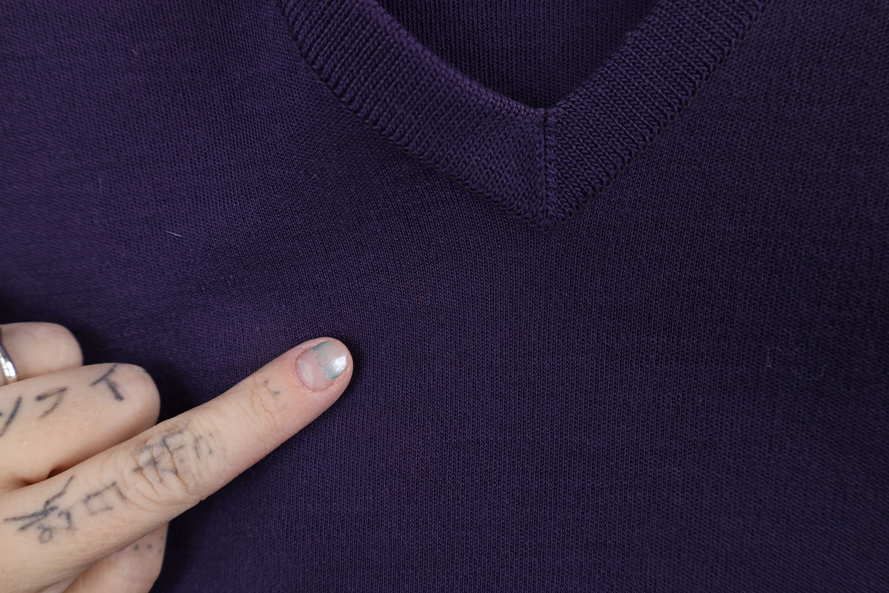 St. Croix × Vintage Vintage 90s St Croix Wool Knit V-Neck Sweater Purple USA Size US L / EU 52-54 / 3 - 4 Thumbnail