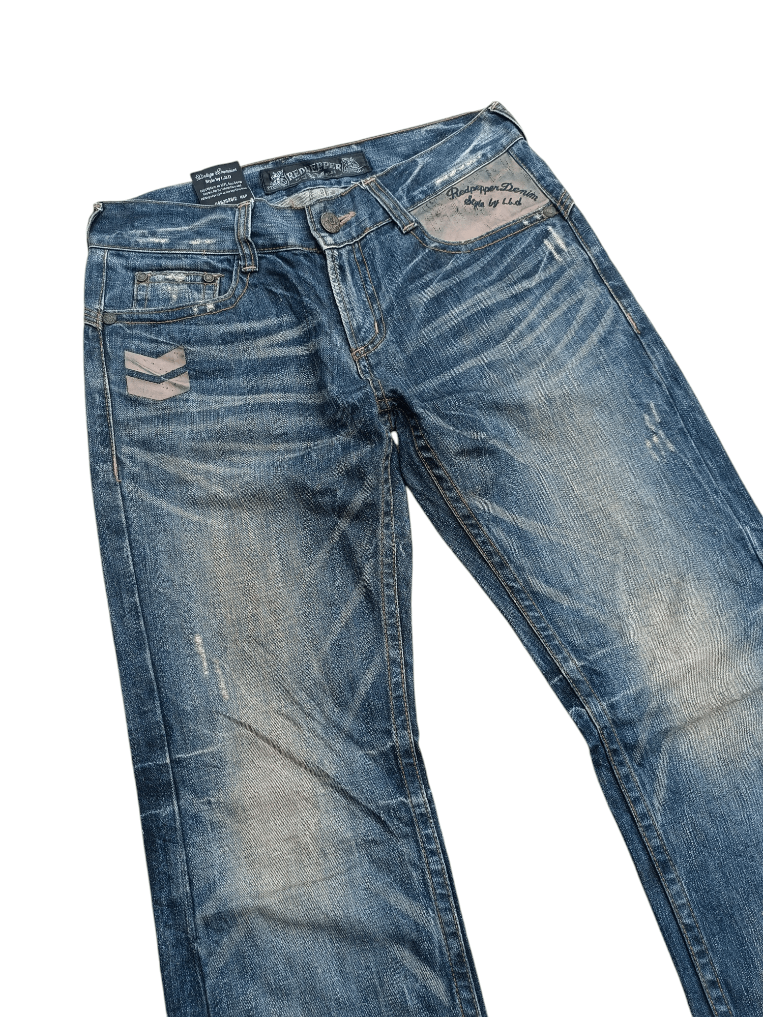 Chip & Pepper × Japanese Brand 🔥FYEE🔥Vintage Red Pepper Distressed Whiskers Denim Size US 32 / EU 48 - 13 Thumbnail
