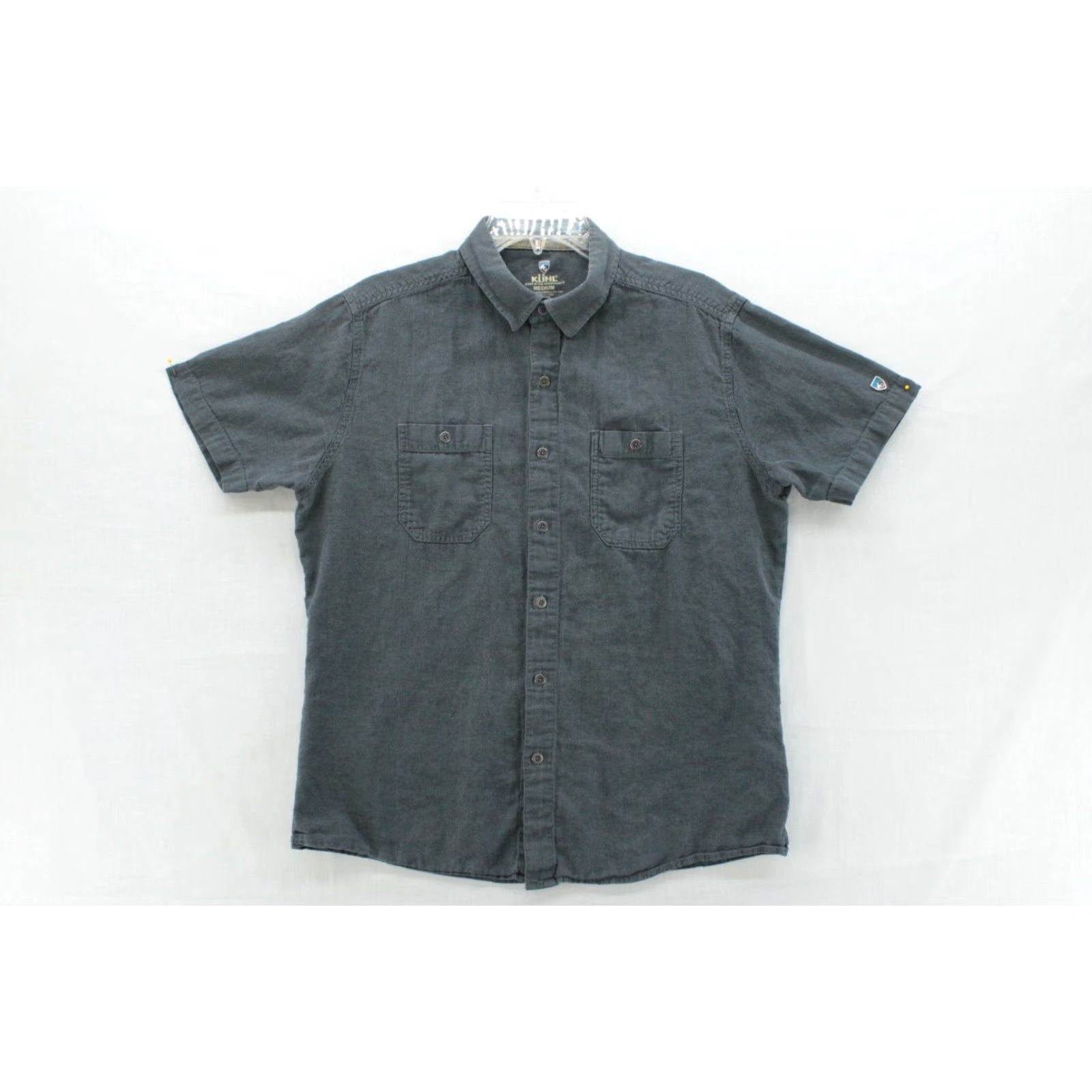Vintage Kühl Skorpio 7218 Mens M Short Sleeve Button-Up Linen Blend Outdoor Grey Shirt Size US M / EU 48-50 / 2 - 2 Thumbnail