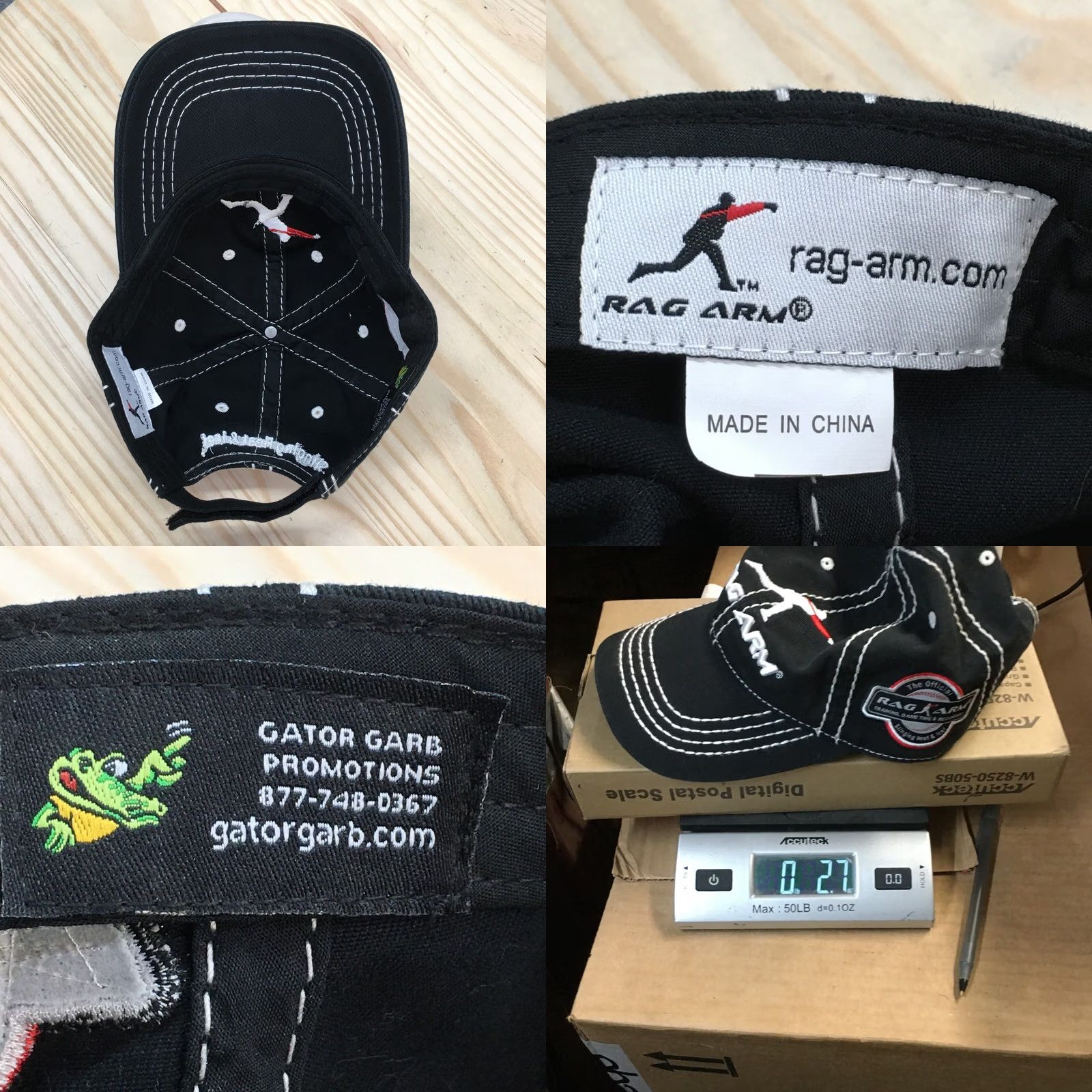 Garage Rag Arm Baseball Cap Hat Mens One Size Black Adjustable Embroidered Logo Size ONE SIZE - 8 Thumbnail