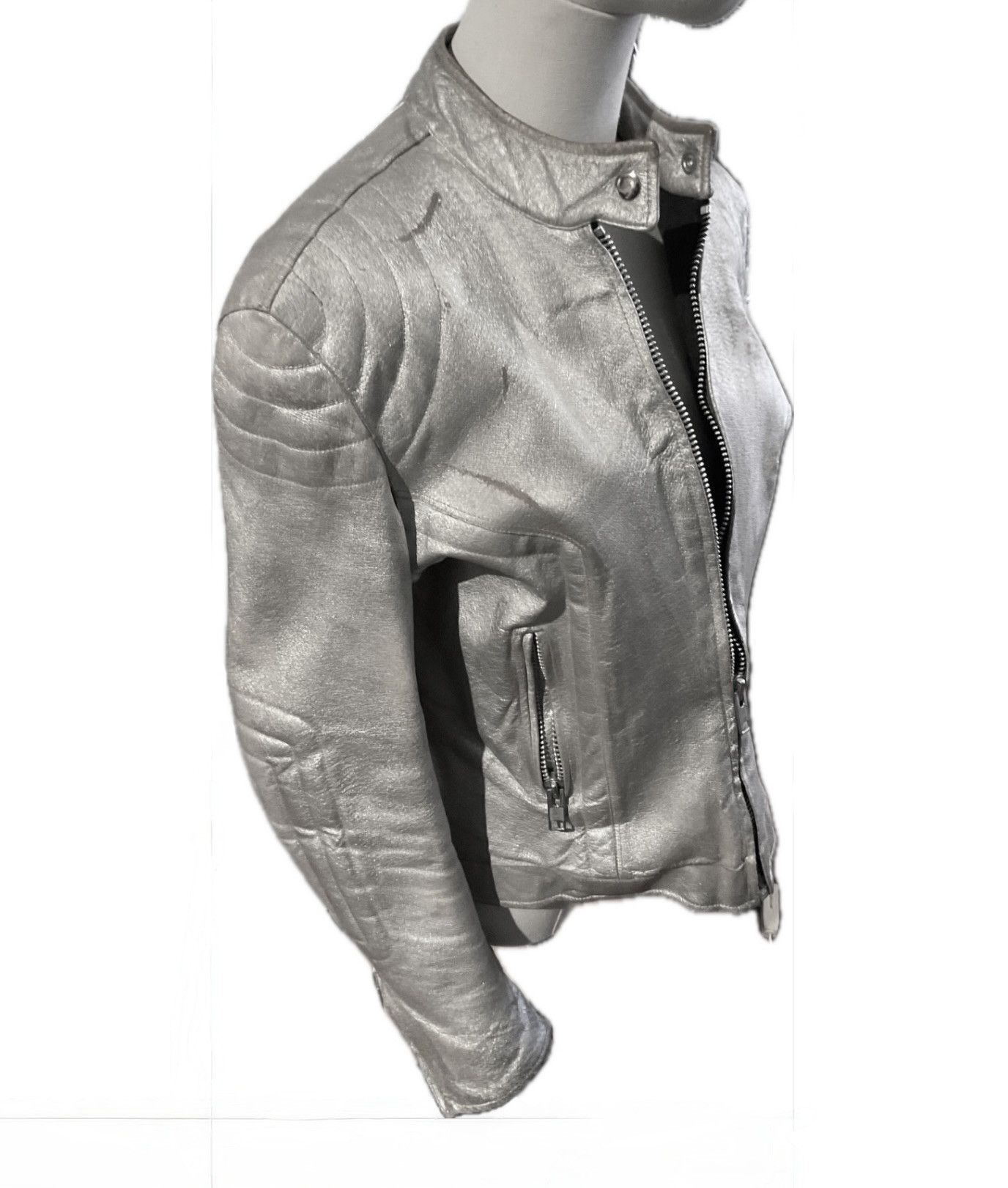 Rick Owens Archive Silver Leather Motorcycle Jacket