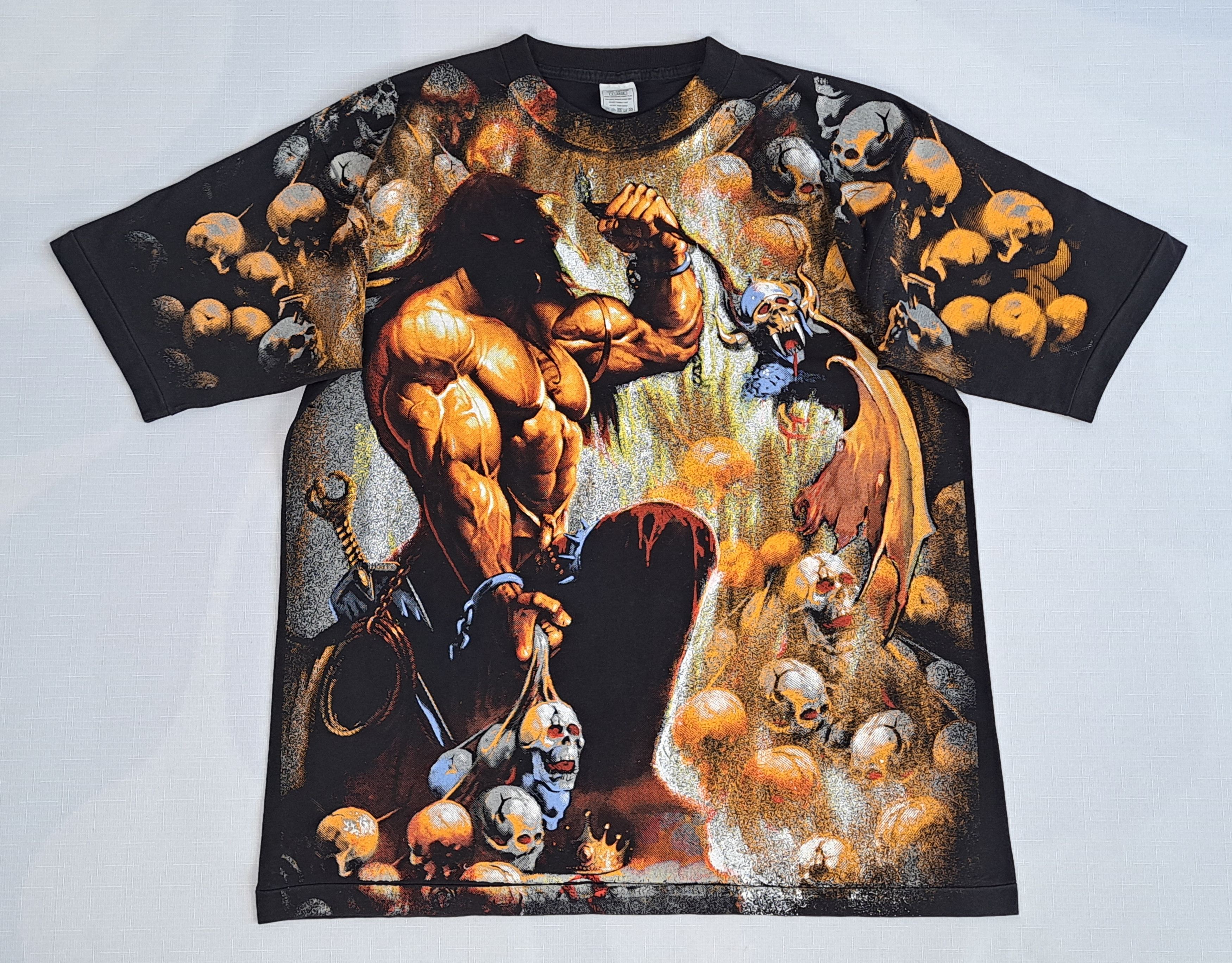 Band Tees Vintage 90s MANOWAR all-over print T-shirt. Size XL. Size US XL / EU 56 / 4 - 2 Thumbnail