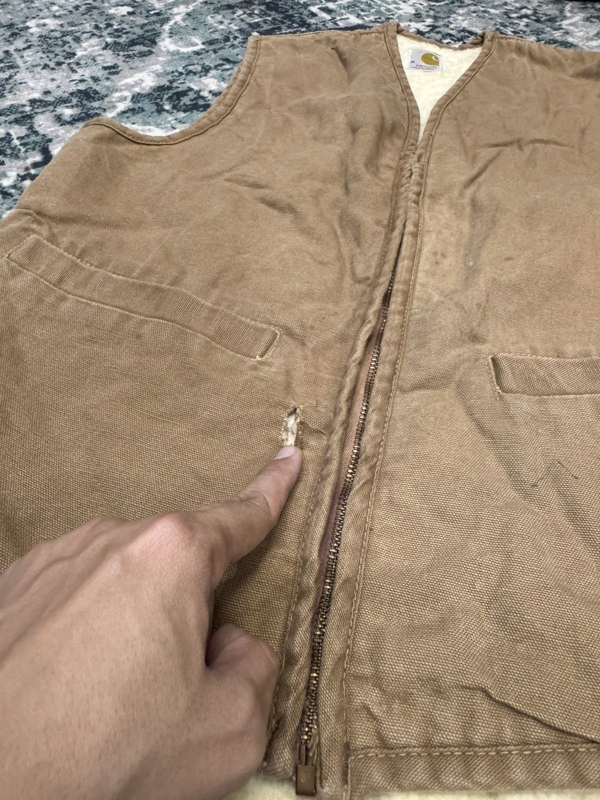 Carhartt VINTAGE 80s CARHARTT SHERPA DUCK CANVAS HUNTING VEST Size US XL / EU 56 / 4 - 4 Thumbnail