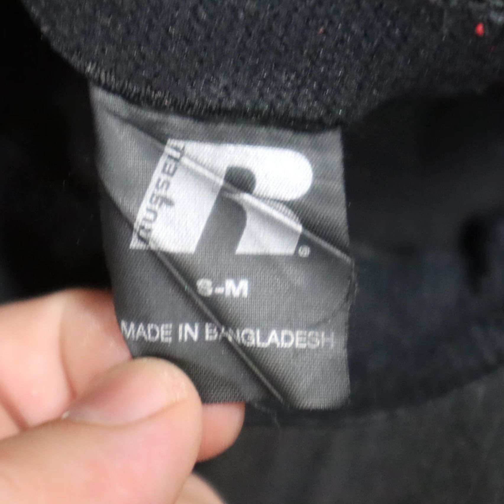 Vintage Russell Black Baseball Cap Flex Size Medium Logo Casual Mens Size ONE SIZE - 6 Thumbnail