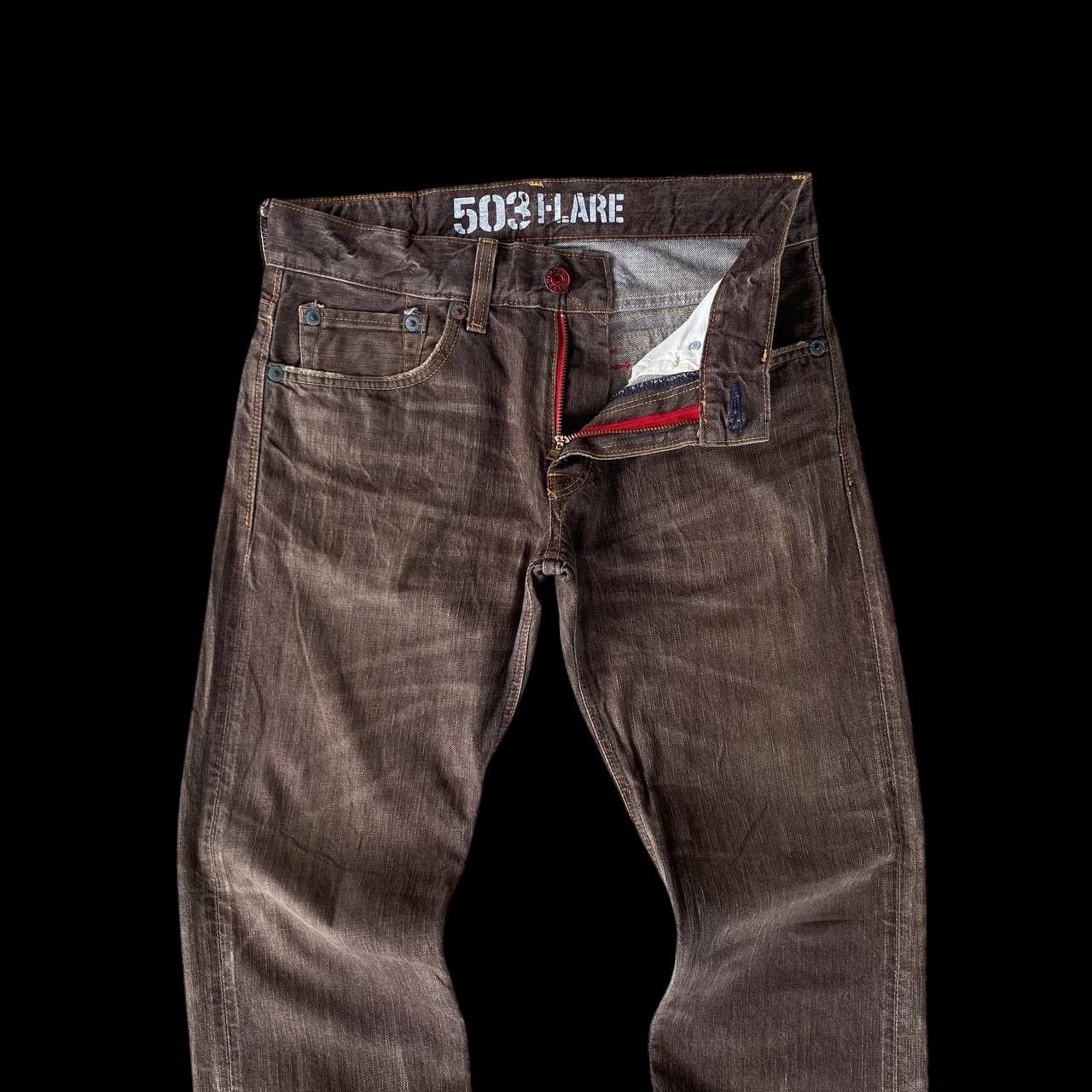 Edwin FLARE EWDIN 503 HERINGBONE GHOSTCLAW DARK BROWN Size US 30 / EU 46 - 5 Thumbnail