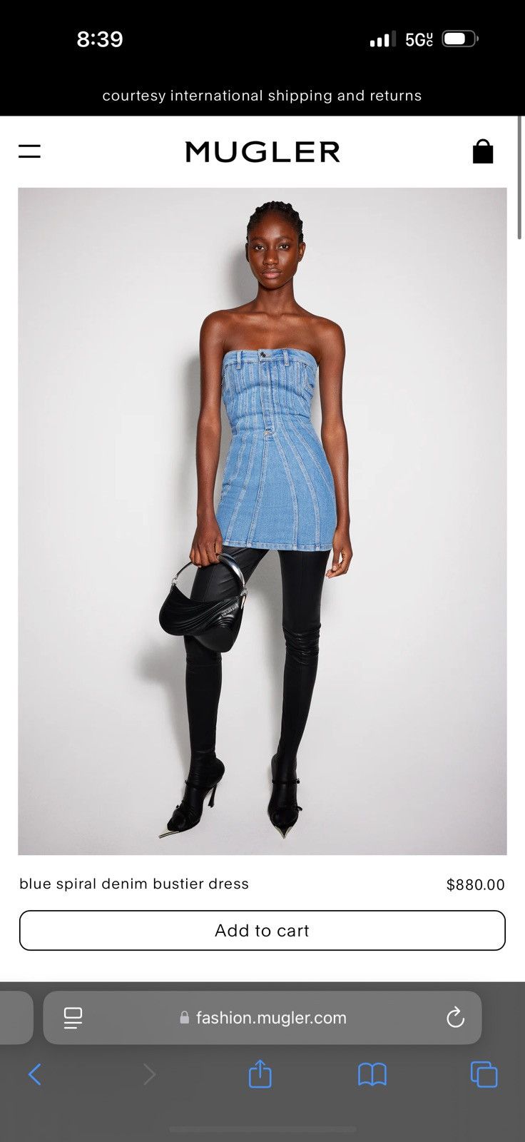 Mugler Blue Spiral Denim Bustier Dress Size S / US 4 / IT 40 - 6 Thumbnail