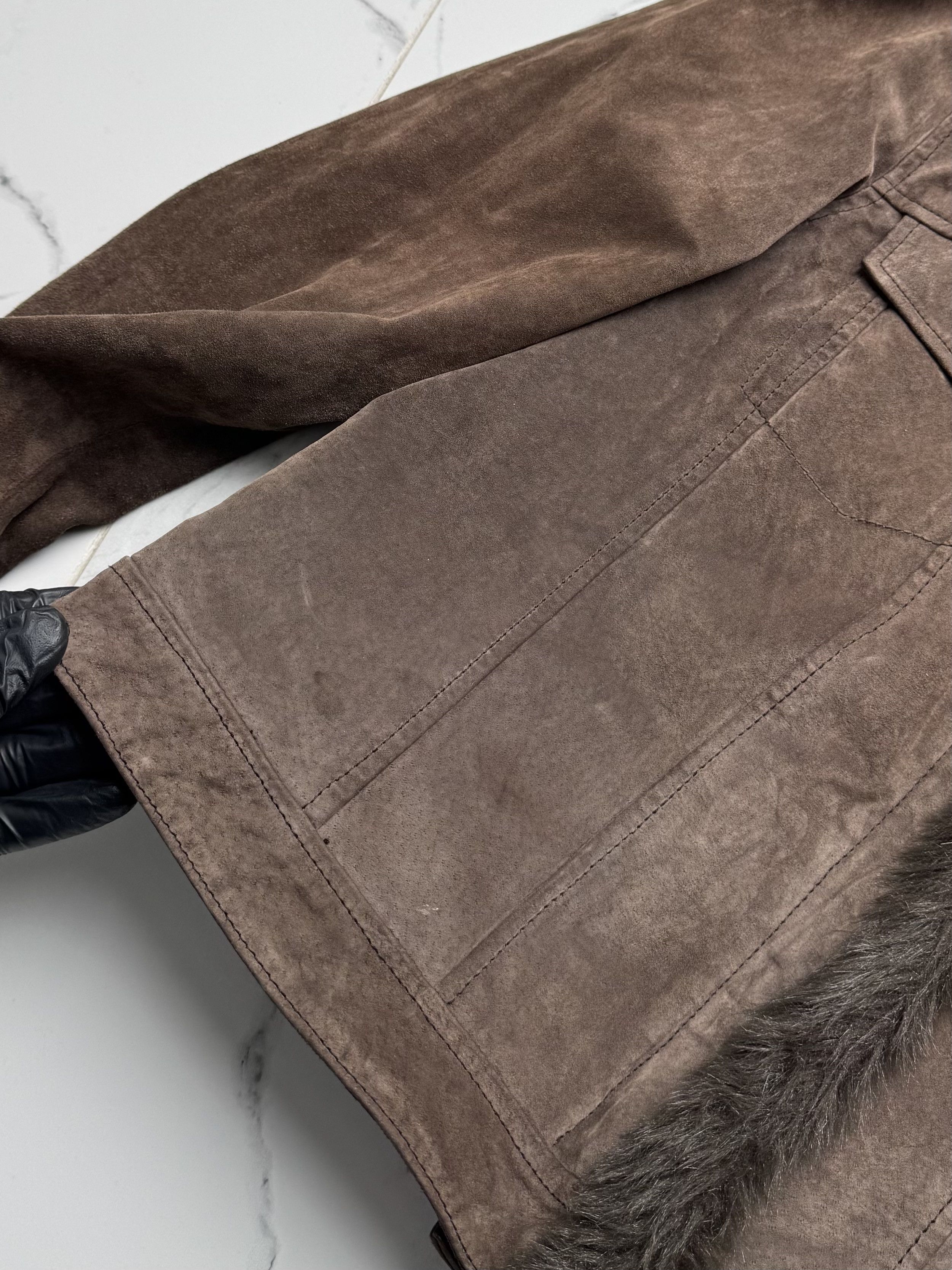 Japanese Brand Y2K Brown Suede Jacket Womens Faux Fur Trim Short Coat Y2K Size M / US 6-8 / IT 42-44 - 7 Thumbnail