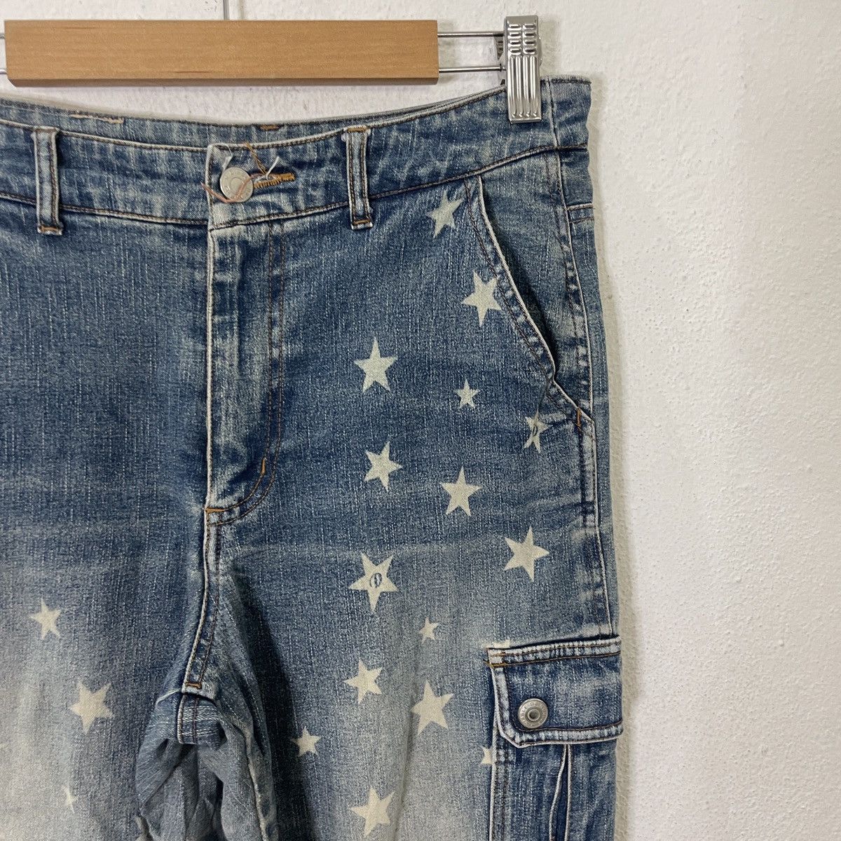 Japanese Brand Vintage Diable De Nubile Star Motive Tactical Denim Size 26" / US 2 / IT 38 - 2 Thumbnail