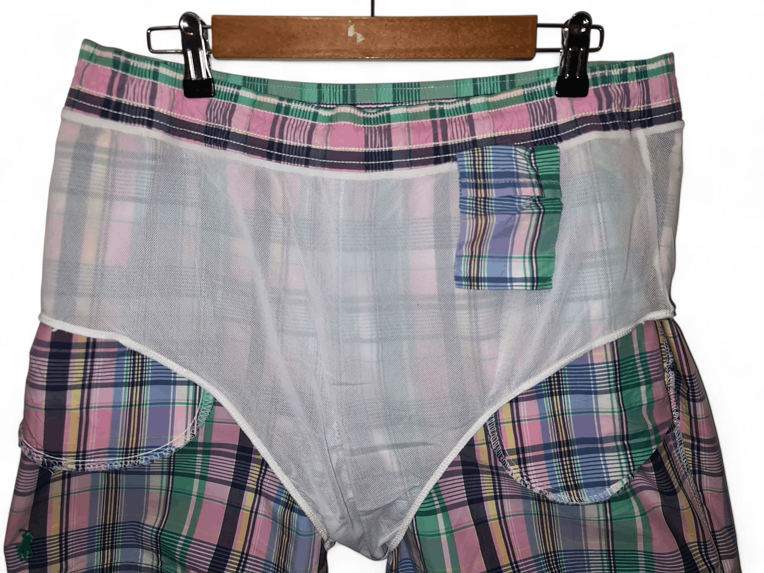 Polo Ralph Lauren 90s Vintage Polo Ralph Lauren Check Striped Swim Short Size US 34 / EU 50 - 10 Thumbnail