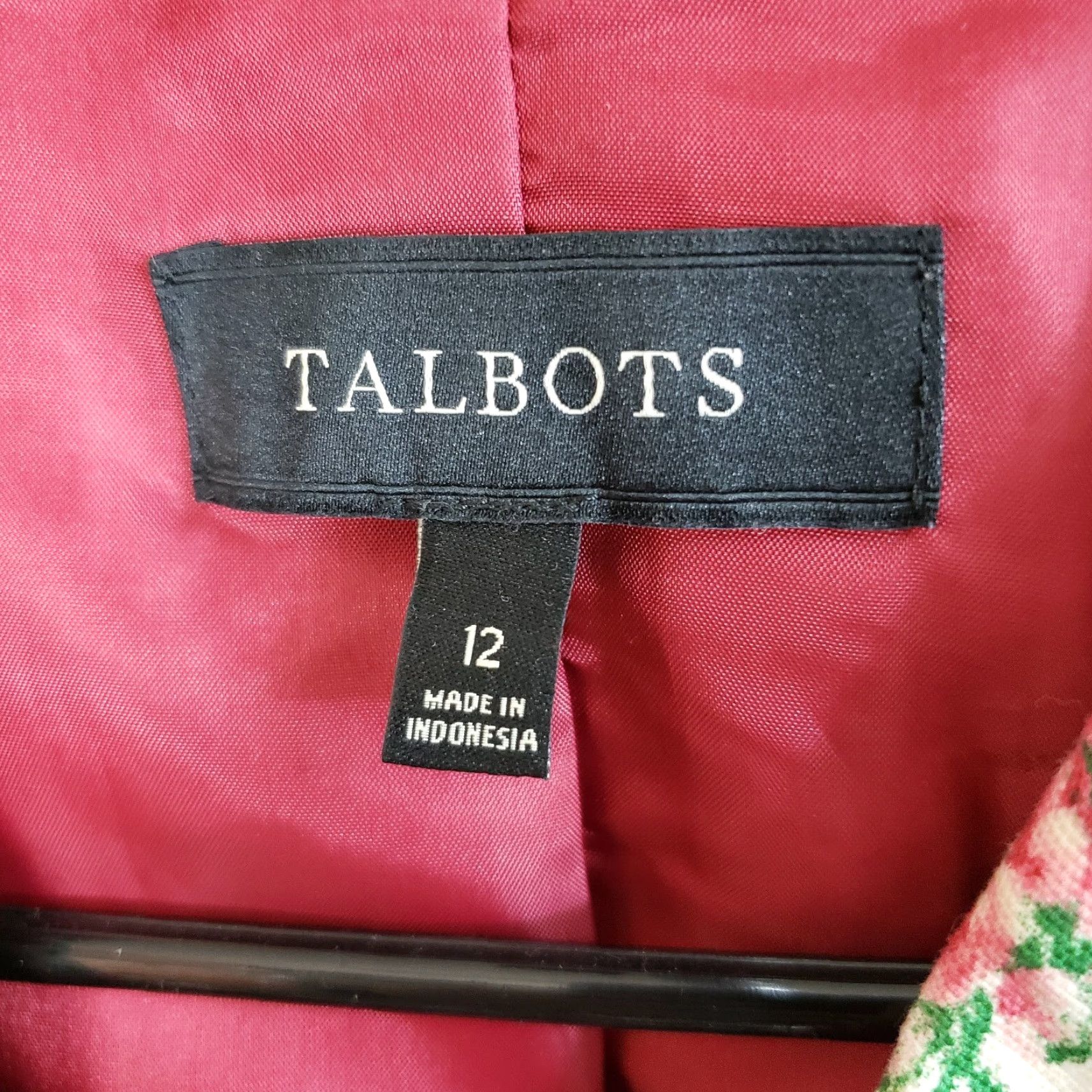 Talbots Talbots Blazer Womens Size 12 Pink Floral 3/4 Sleeve Cotton Blend Button Front Modern Casual Womens Size XL / US 12-14 / IT 48-50 - 7 Thumbnail