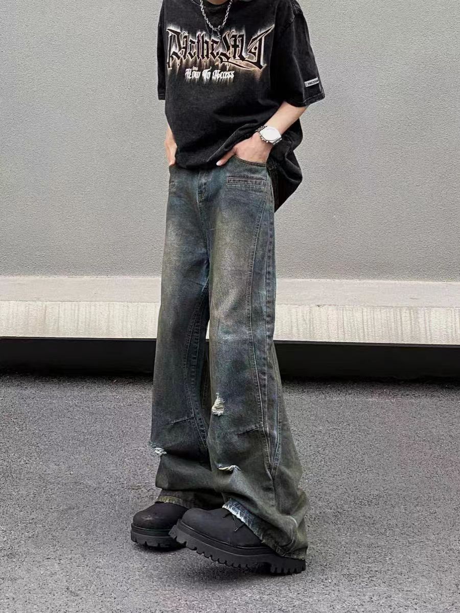 Japanese Brand × Jean Street style washed and ripped micro flared jeans Size US 30 / EU 46 - 1 Thumbnail
