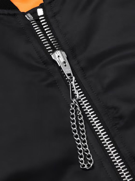 Celine Logo-Print Chain-Embellished Shell Bomber Jacket Size US M / EU 48-50 / 2 - 5 Thumbnail