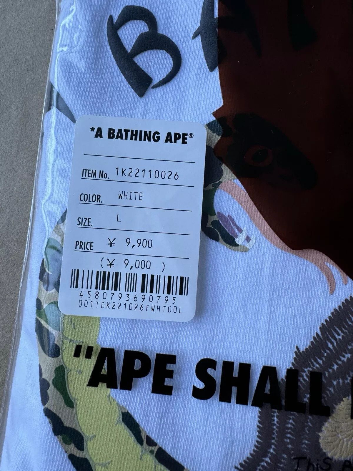 Bape BAPE A BATHING APE - 'JAPANESE CULTURE' White T-Shirt Size US L / EU 52-54 / 3 - 4 Thumbnail