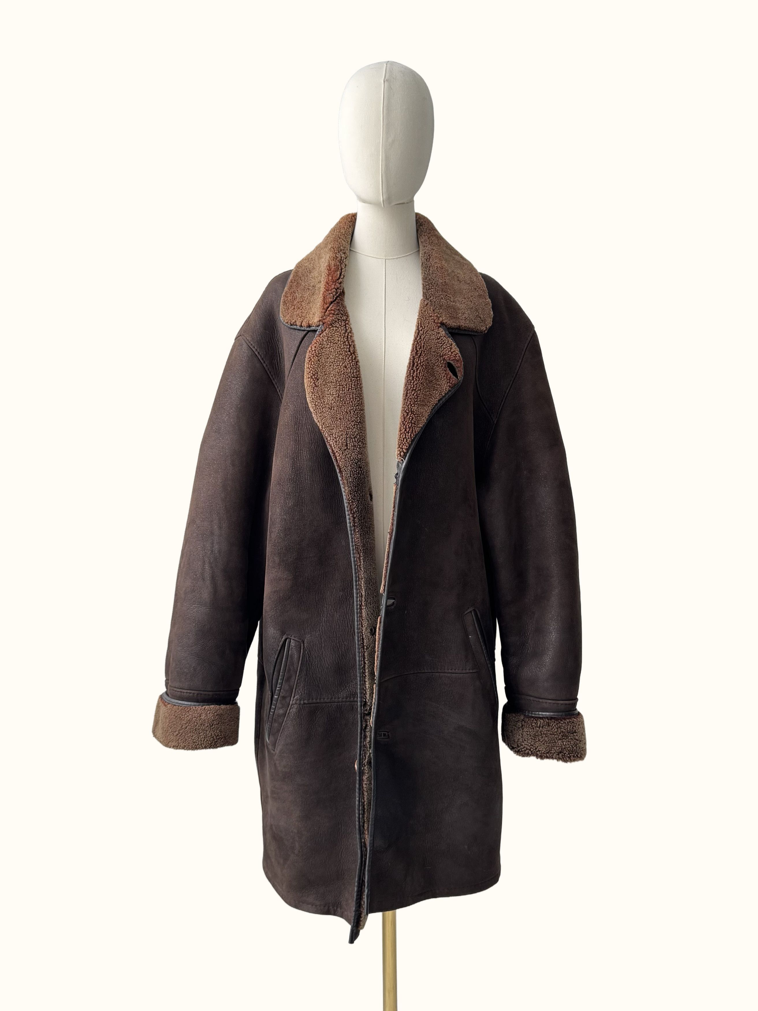 Vintage Vintage Real Sheepskin Coat(B409)E2D15 Size US XXL / EU 58 / 5 - 3 Thumbnail
