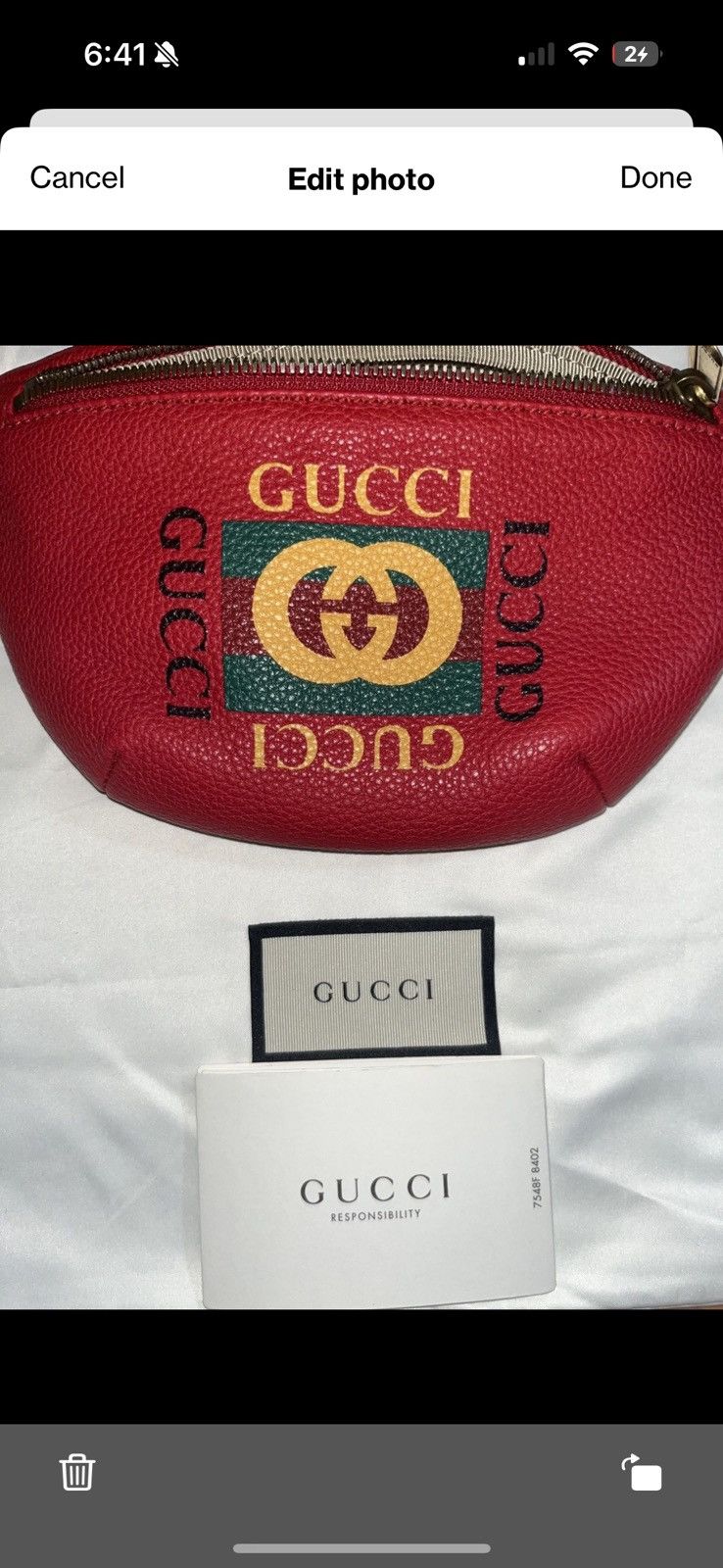 Gucci Gucci Small Hibiscus Red Belt Bag Size ONE SIZE - 1 Thumbnail