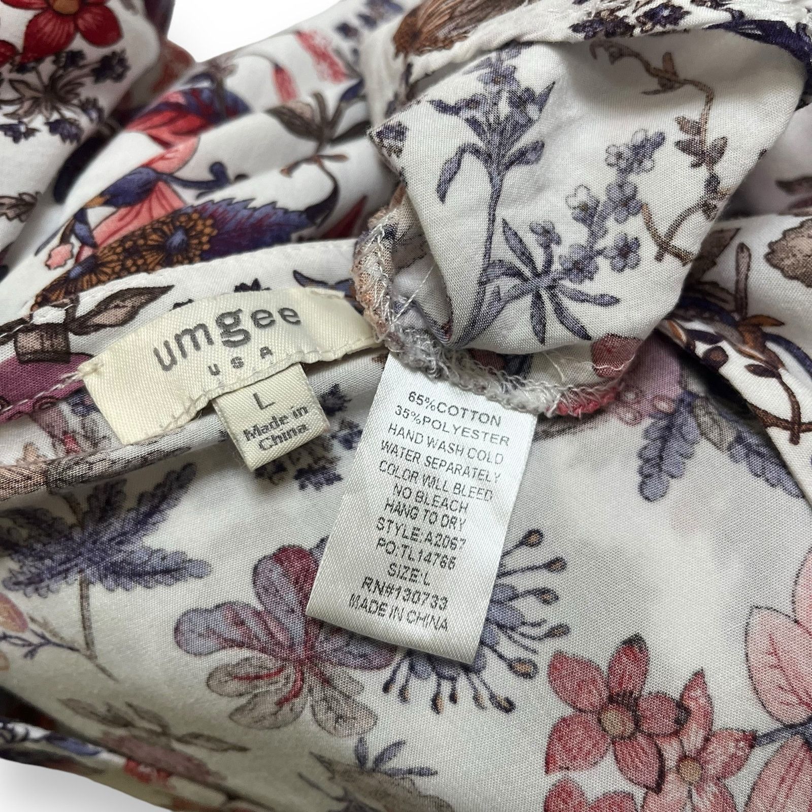 Other Umgee boho floral long sleeve tunic dress Size L / US 10 / IT 46 - 6 Thumbnail