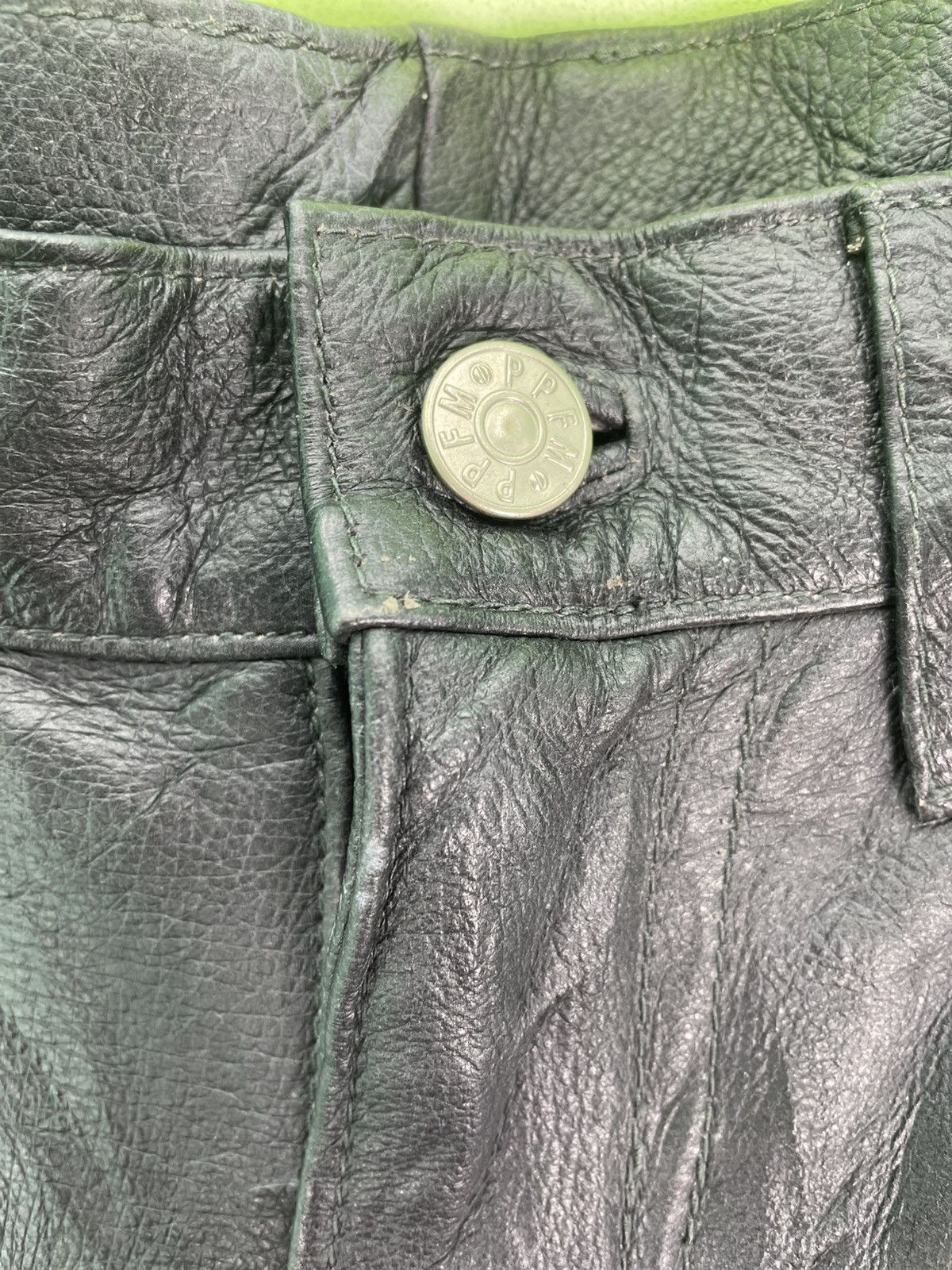 Genuine Leather × PPFM Vtg 90s PPFM japan real leather biker pant Size US 27 - 2 Thumbnail
