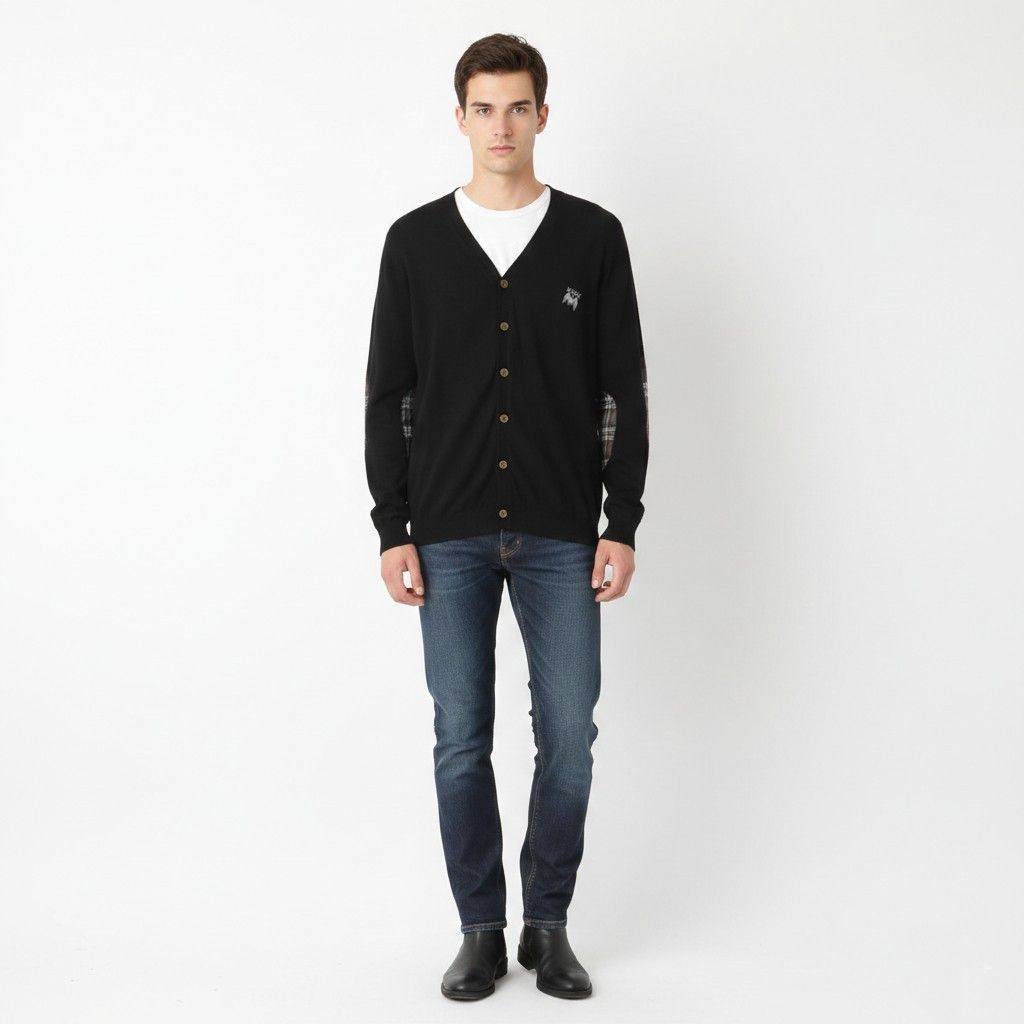 Vintage Munk Club Men S Cardigan Black Wool Rugby Jumper 3701 Size US S / EU 44-46 / 1 - 1 Thumbnail