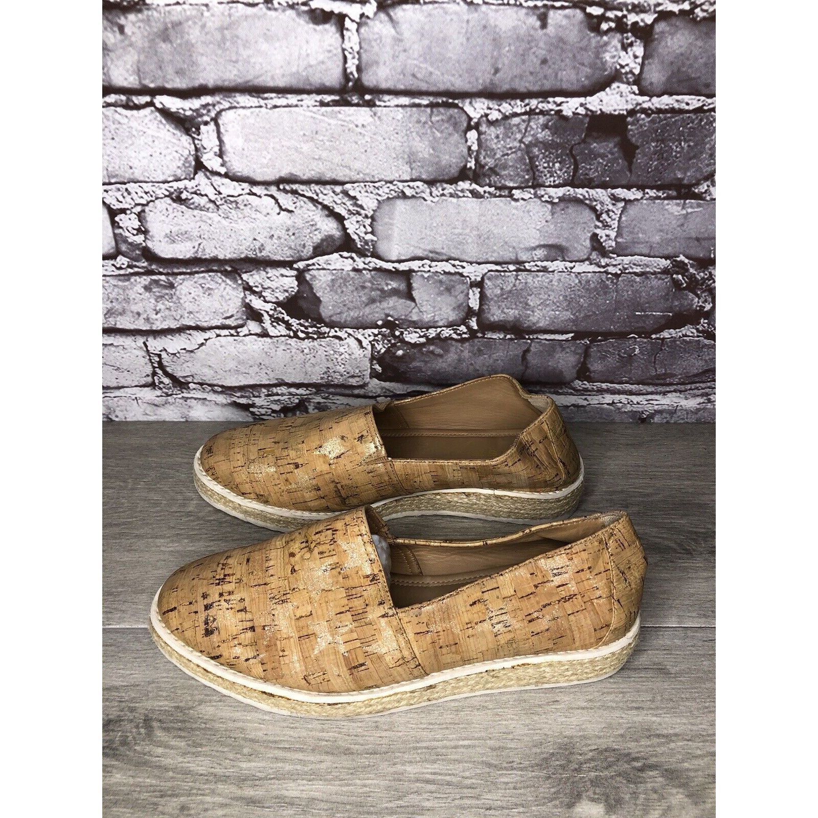 Trask TRASK Cork Tan Sparkle Star Espadrilles Slip On Shoes Women Size US 8 / IT 38 - 14 Thumbnail