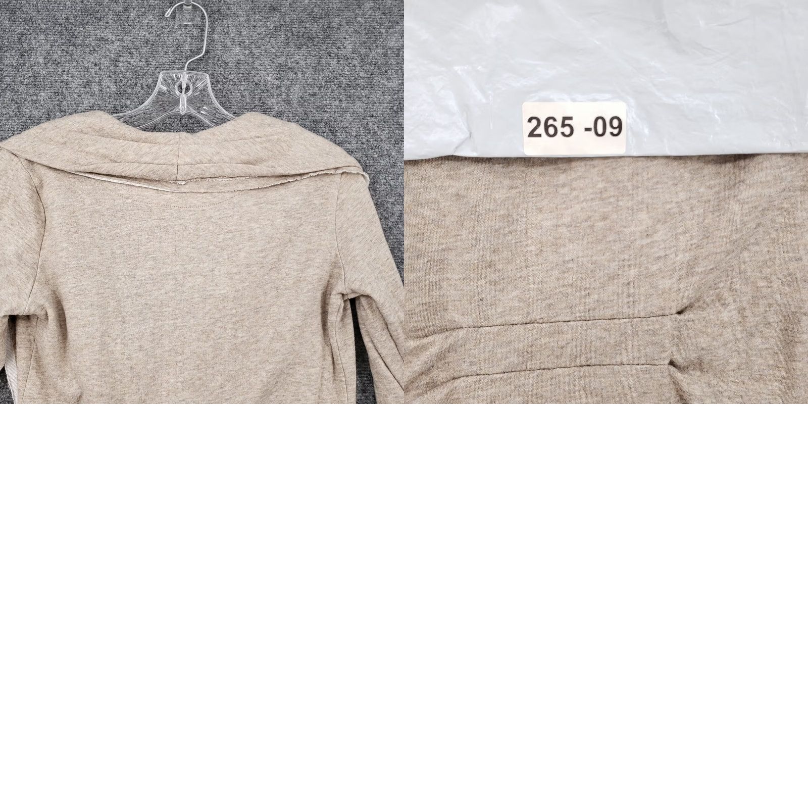 Vintage Mystree Top Womens S Small Beige Drape Collar Long Sleeve Lagenlook Zip Heather Size S / US 4 / IT 40 - 9 Thumbnail