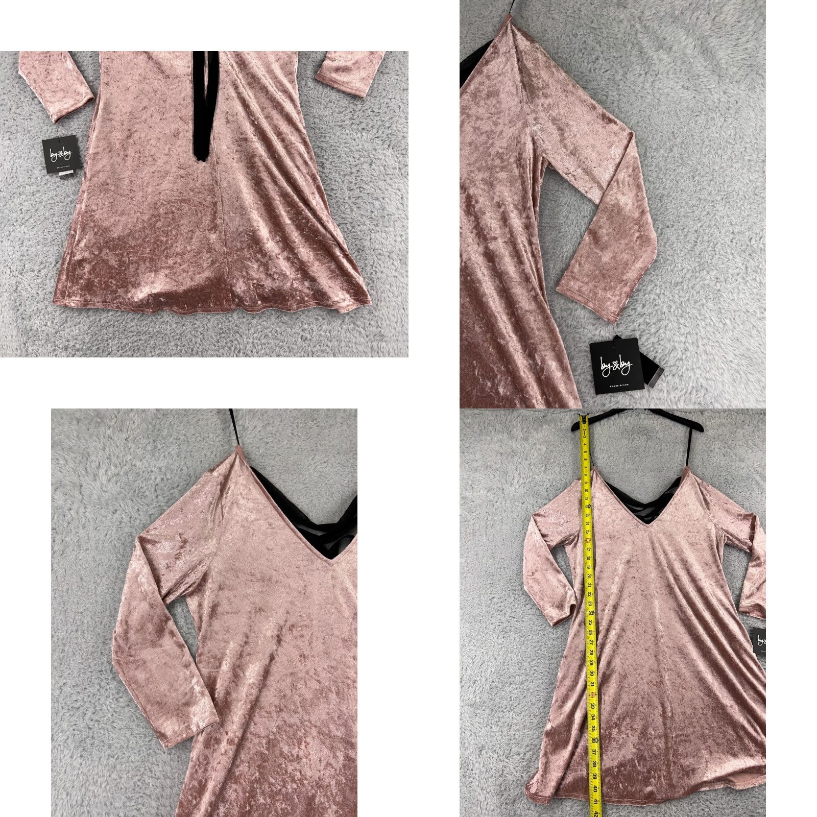 Vintage VINTAGE ByxBy Dress Womens Pink 90s Mini 3/4 Sleeve V-Neck Polyester Size M / US 6-8 / IT 42-44 - 8 Thumbnail
