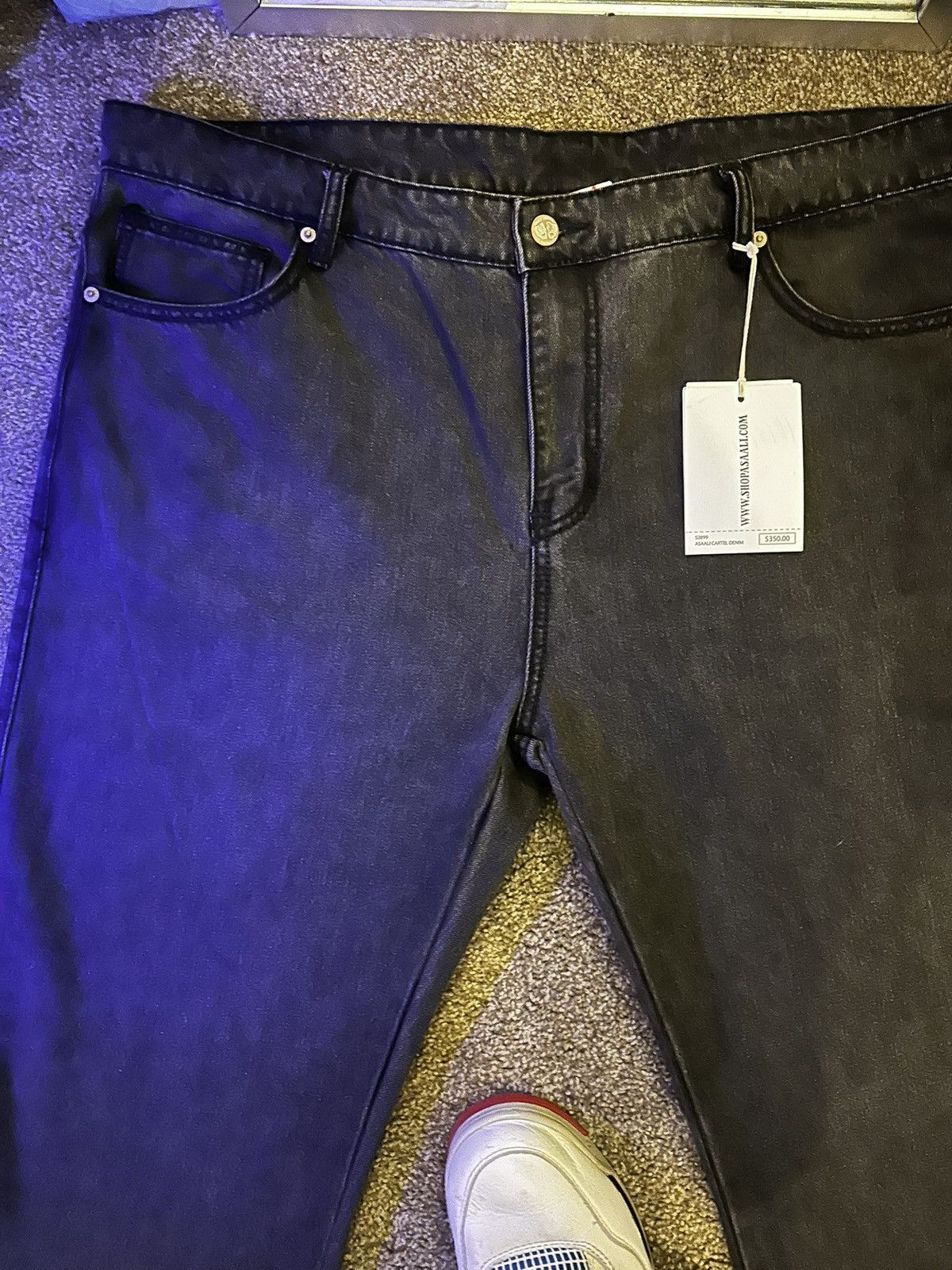 Asaali Blk and grey asaali denim ribbon jeans Size US 40 / EU 56 - 4 Thumbnail