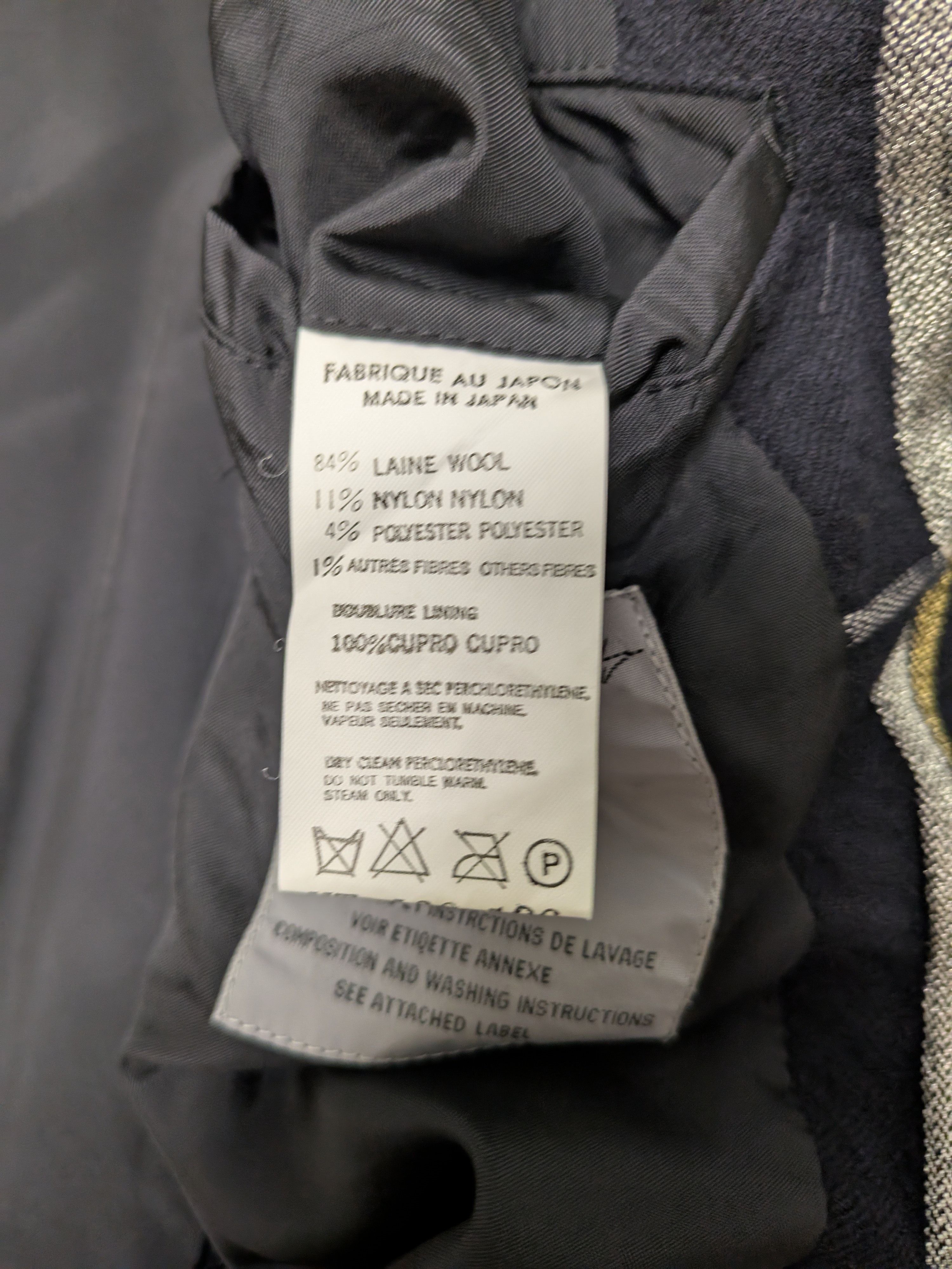 Yohji Yamamoto Vintage Black Wool Patterned Overcoat Size US L / EU 52-54 / 3 - 4 Thumbnail