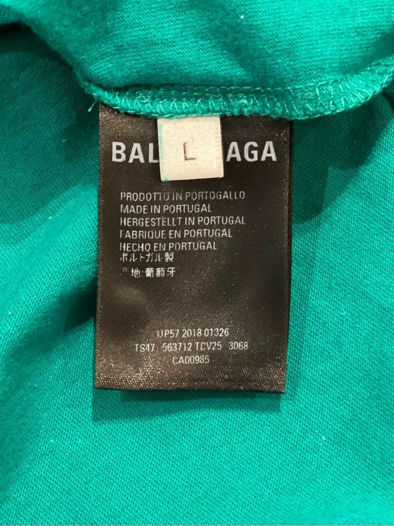Balenciaga Balenciaga Green Wheat Spike Logo Printed Round Neck Short Size US L / EU 52-54 / 3 - 2 Thumbnail