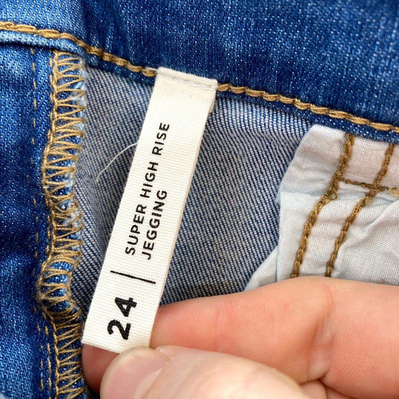 Pacsun PacSun Jeggings Women's 24 Blue Distressed Denim Stretch High Rise Skinny Jeans Size 42" / US 20 - 6 Thumbnail